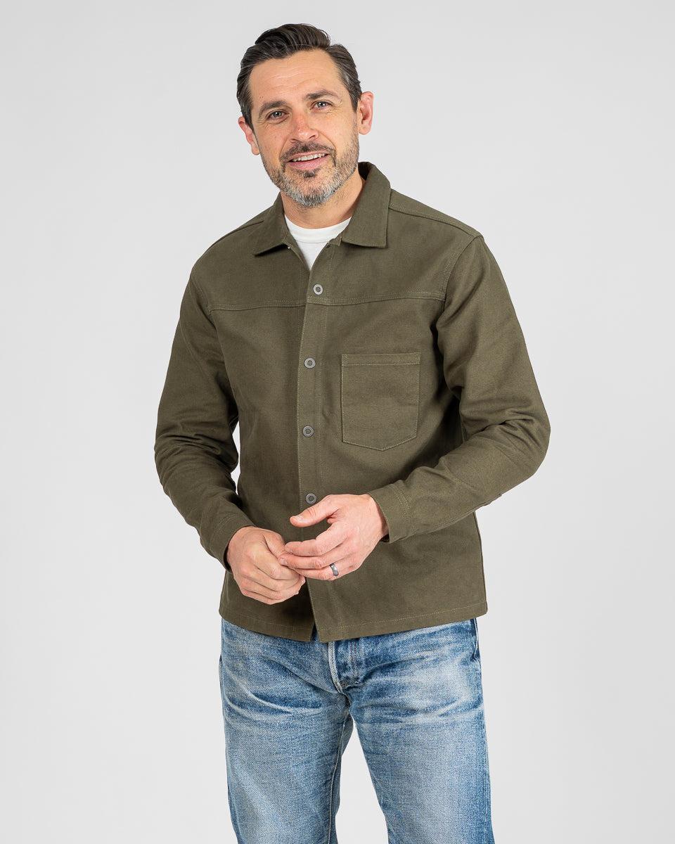 SaturdayTypeFever - 9oz Cotton CPO Shirt - Olive