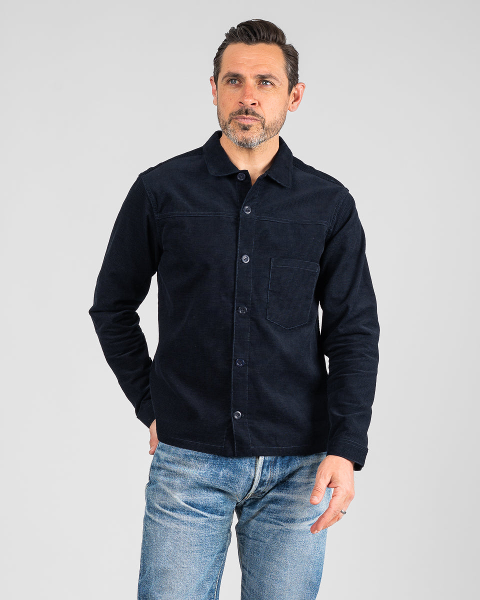 SaturdayTypeFever - Japanese Corduroy Shirt - Navy – Iron Heart