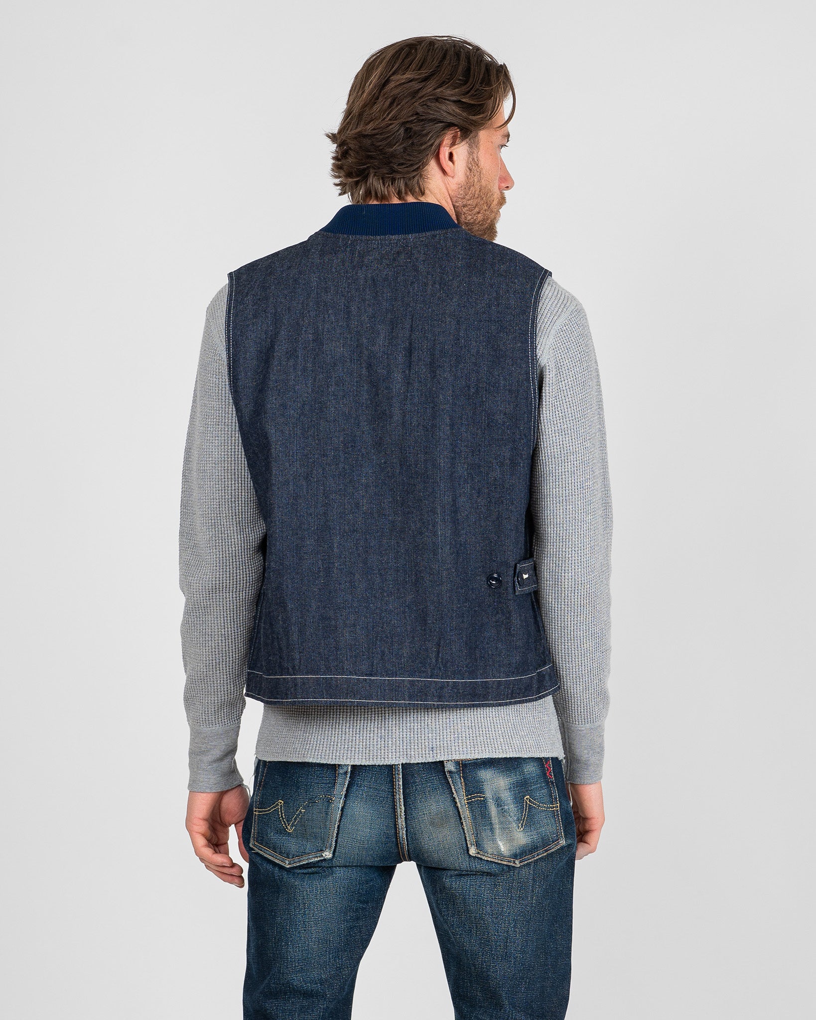 10oz Selvedge Denim Work Vest - Indigo – Iron Heart