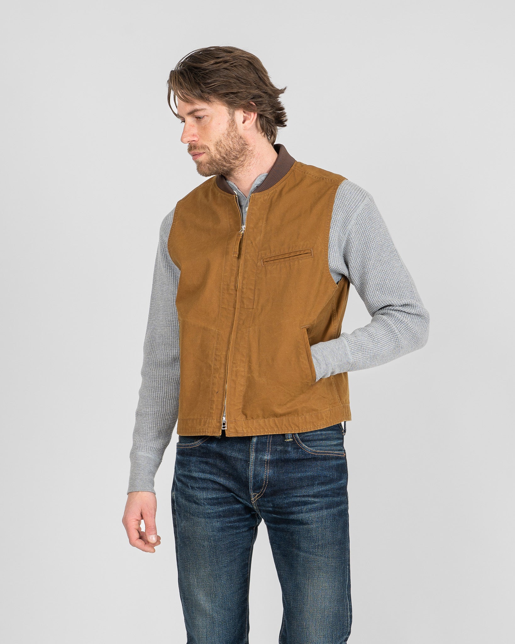 9oz Canvas Work Vest - Brown – Iron Heart