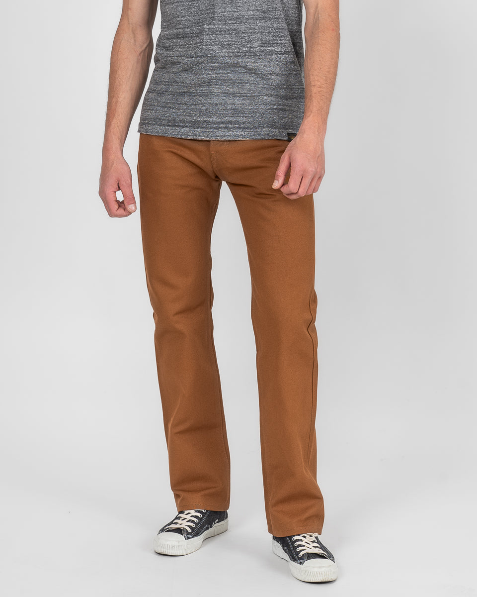 17oz Duck Slim Straight Cut Jeans Brown - Main Image