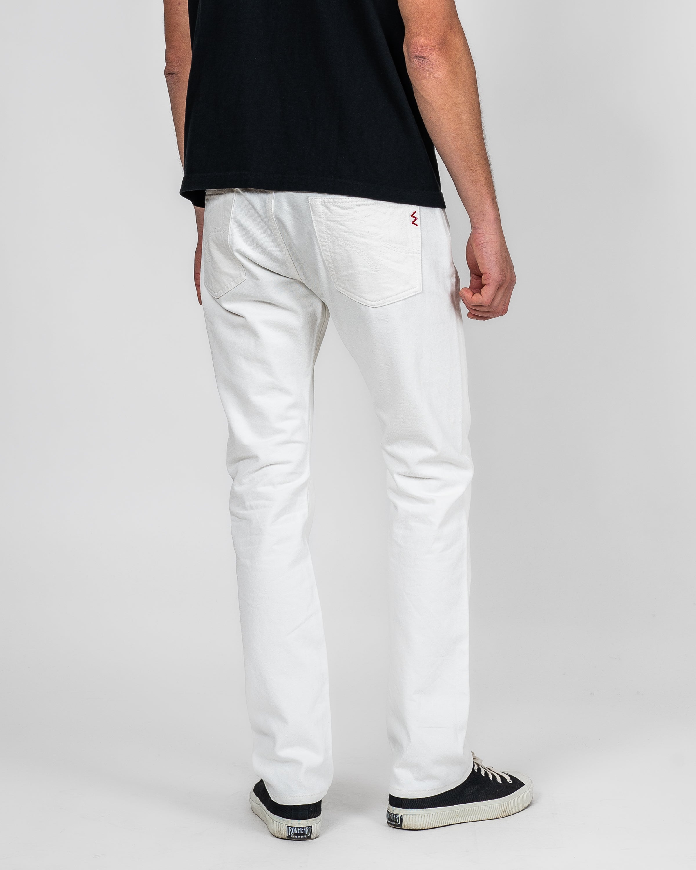 13.5oz Cotton Twill Slim Cut Trousers - White – Iron Heart