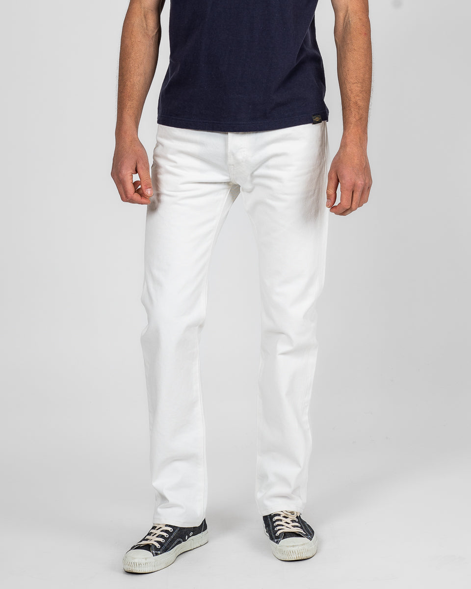13.5oz Denim Slim Straight Cut Jeans - White