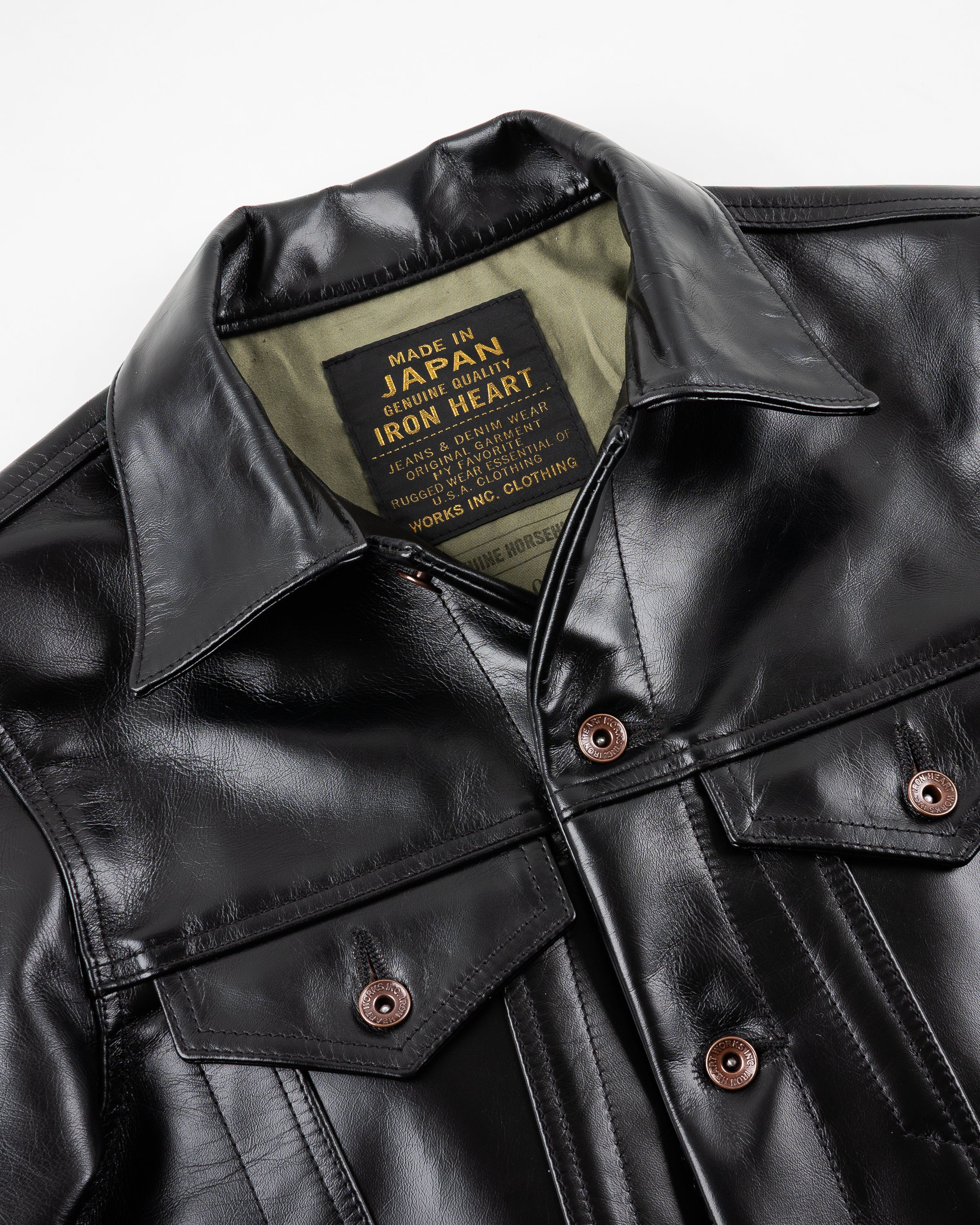 Iron Heart Black Japanese Horsehide Modified Type III Jacket