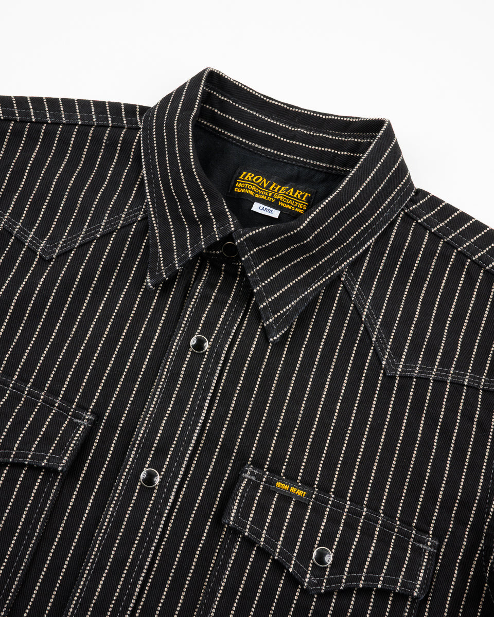 Iron Heart 12oz Wabash Western Shirt - Black