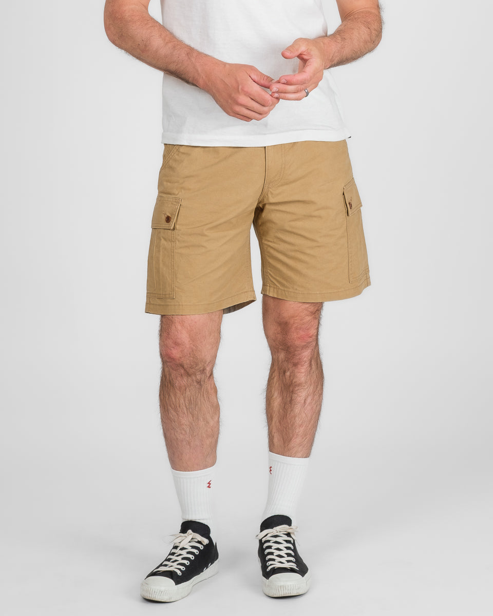 9oz Canvas Military Cargo Shorts - Beige