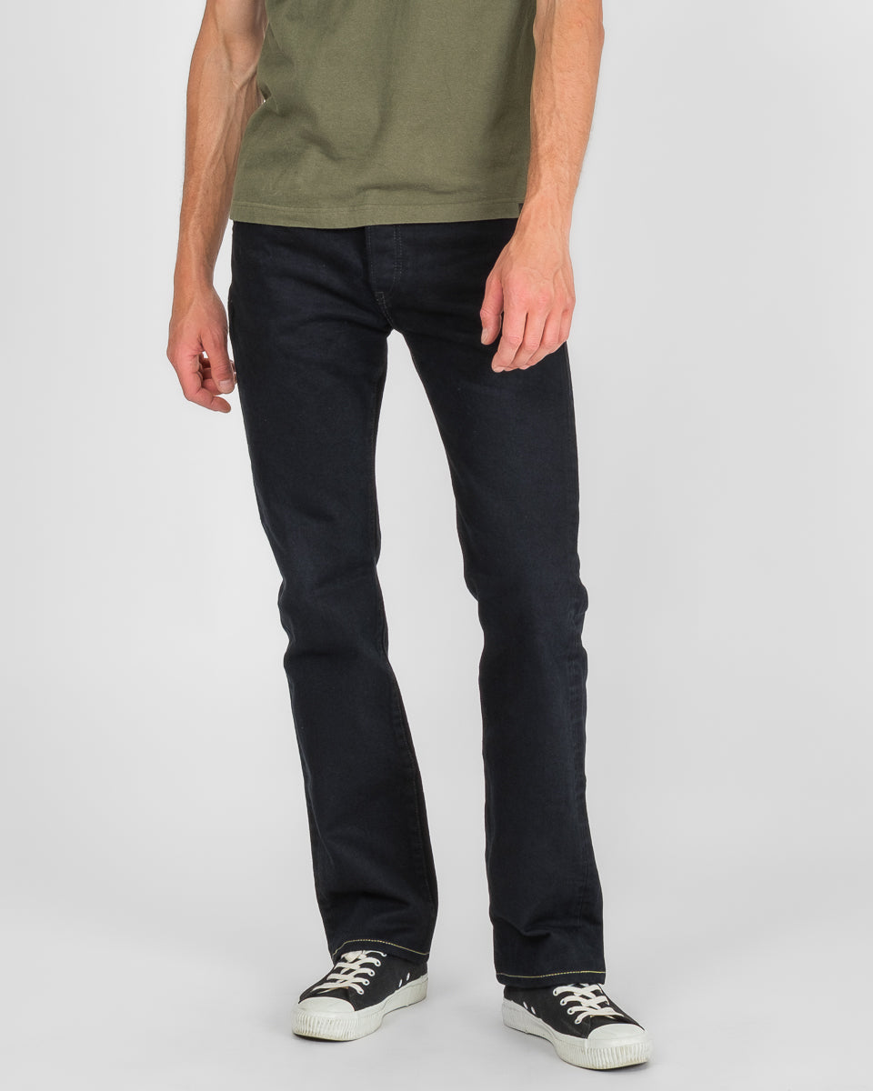 14oz Selvedge Denim Slim Straight Cut Jeans - Indigo Overdyed Black