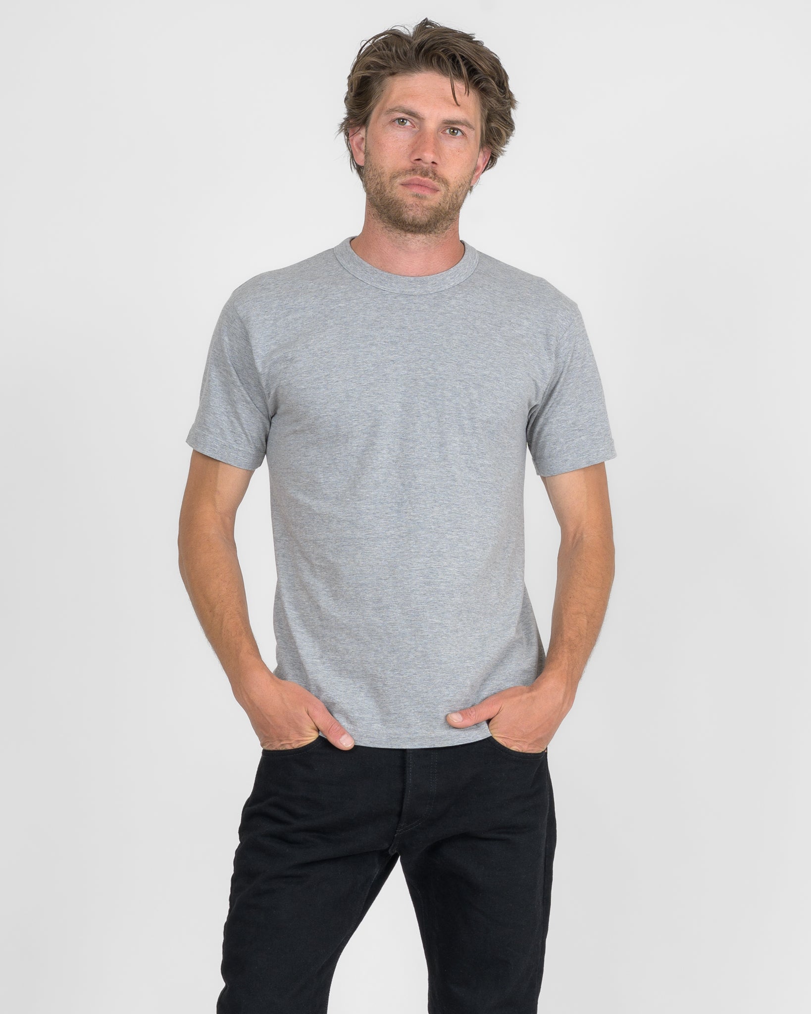 UTILITEES - 5.5oz Loopwheel Crew Neck T-Shirt - Grey
