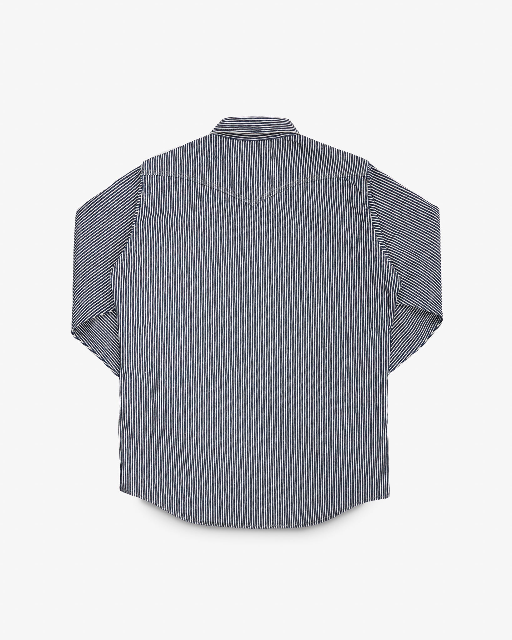Iron Heart Japanese Hickory Stripe Western Shirt - Indigo