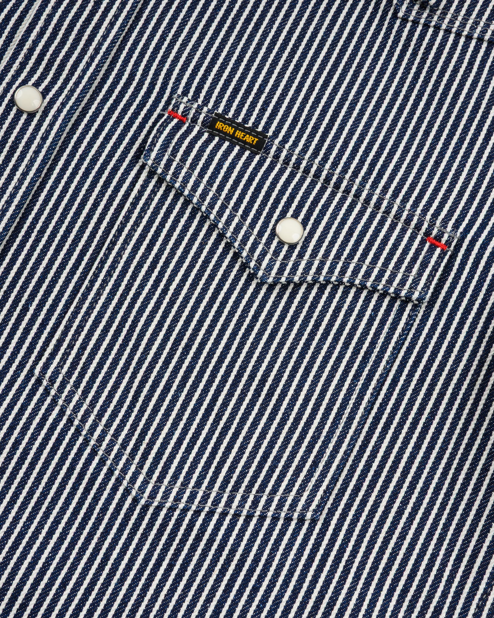 Iron Heart Japanese Hickory Stripe Western Shirt - Indigo