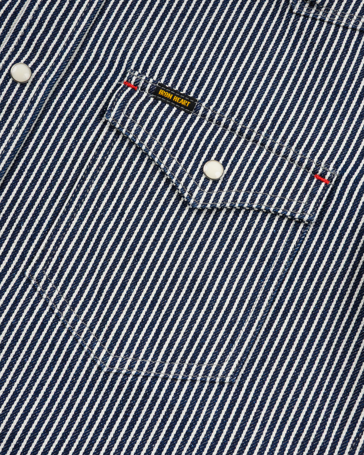 Iron Heart Japanese Hickory Stripe Western Shirt - Indigo