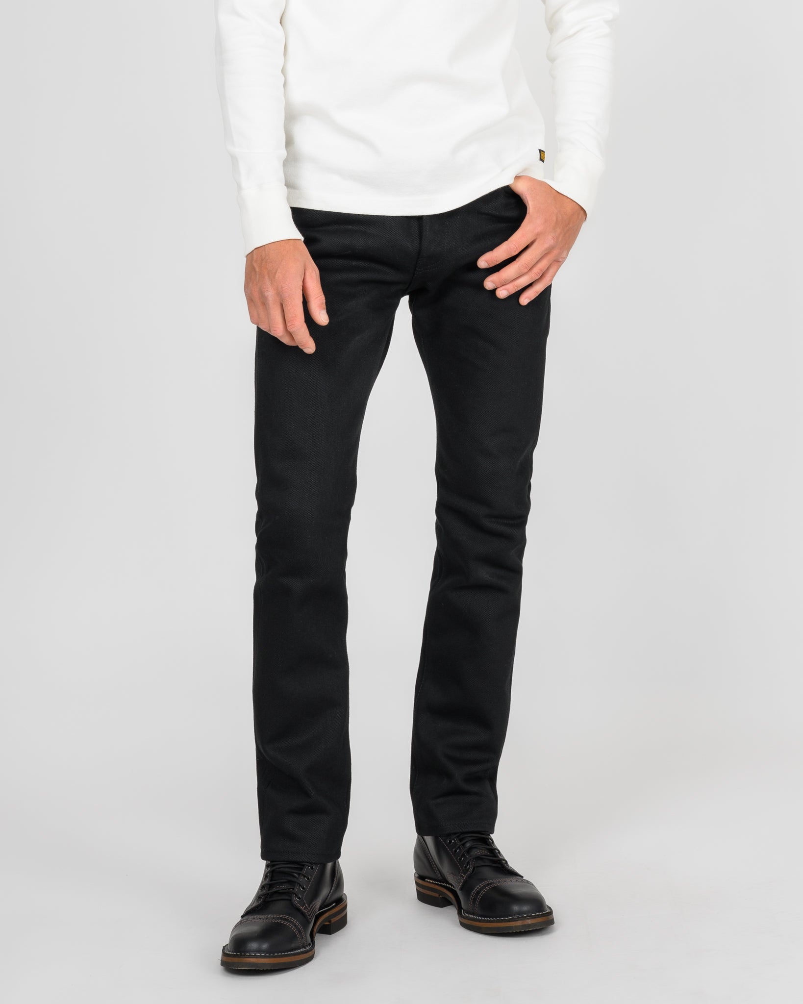 21oz Selvedge Denim Slim Cut Jeans - Superblack Non-Fade