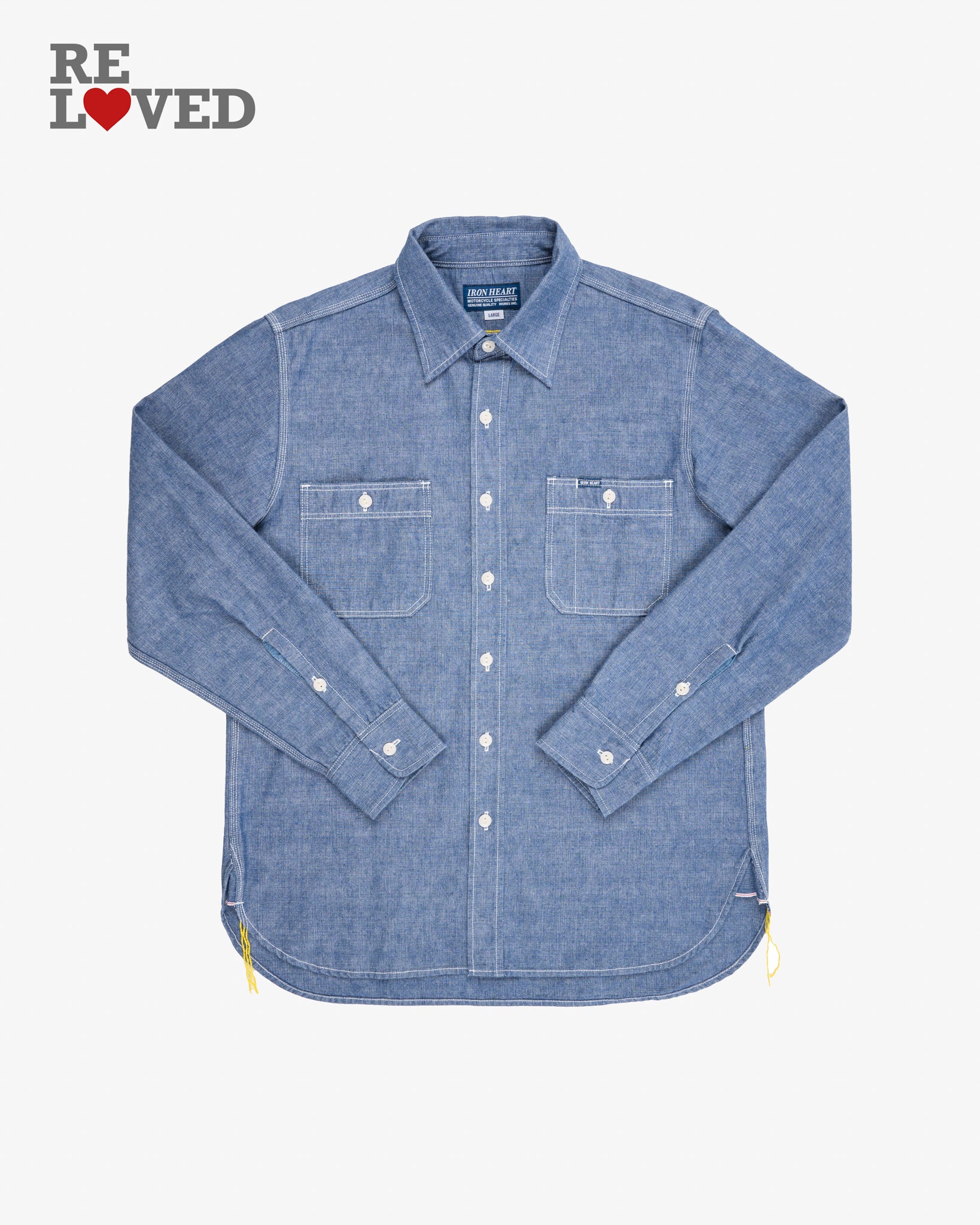 10oz Selvedge Chambray Work Shirt - Blue (IHSH-21-BLU) Size Large