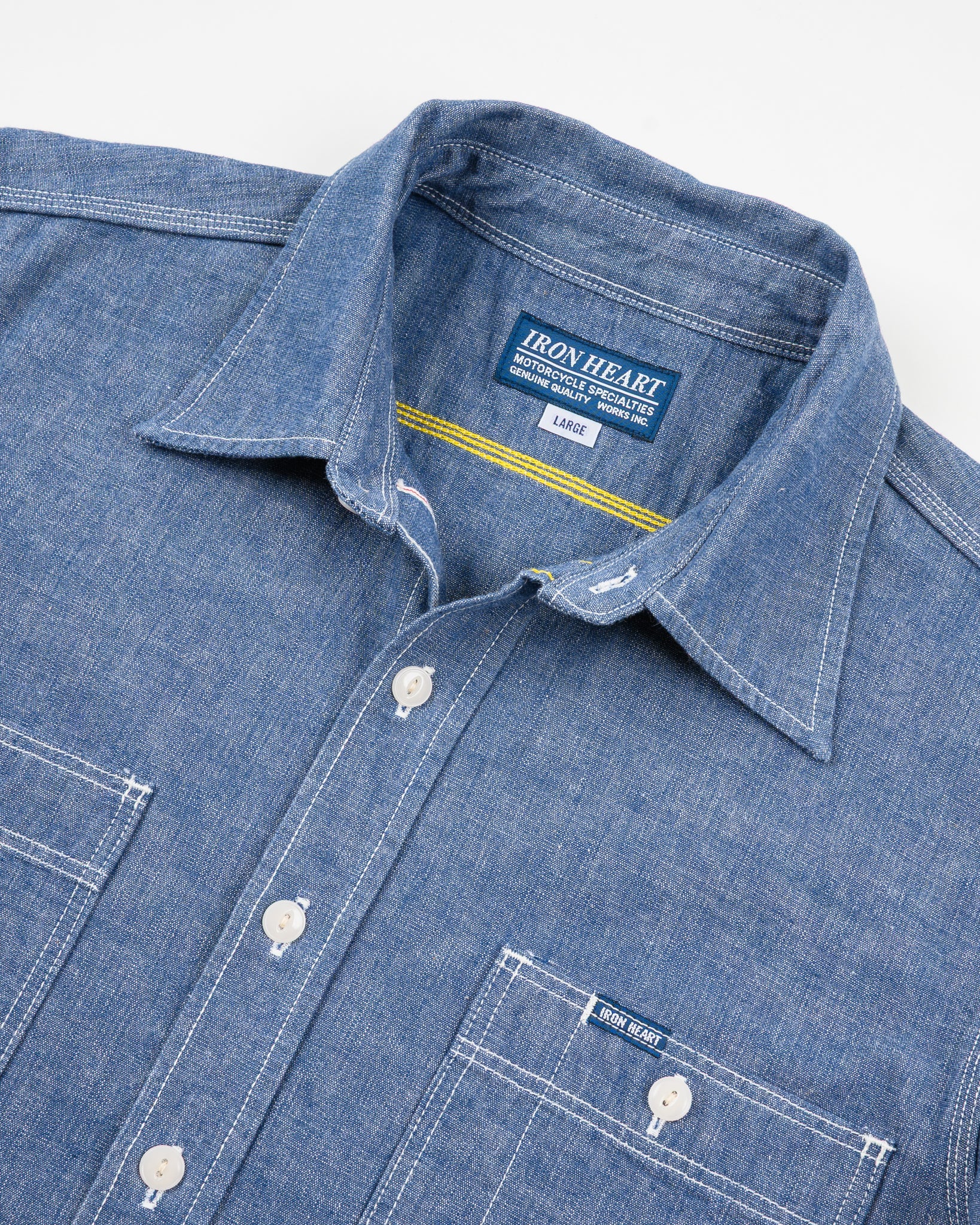 10oz Selvedge Chambray Work Shirt - Blue (IHSH-21-BLU) Size Large