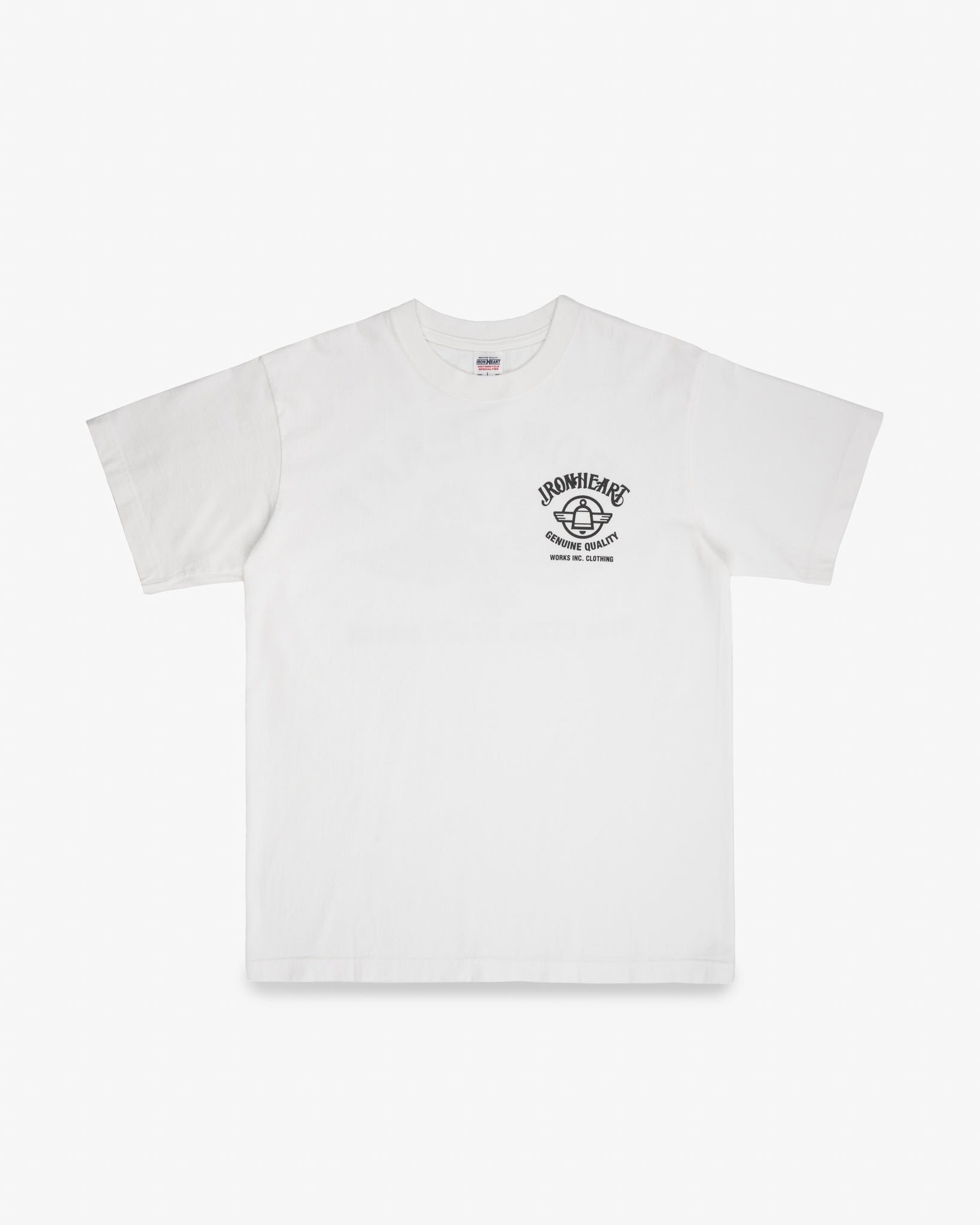 7.5oz Printed Loopwheel Crew Neck T-Shirt - White