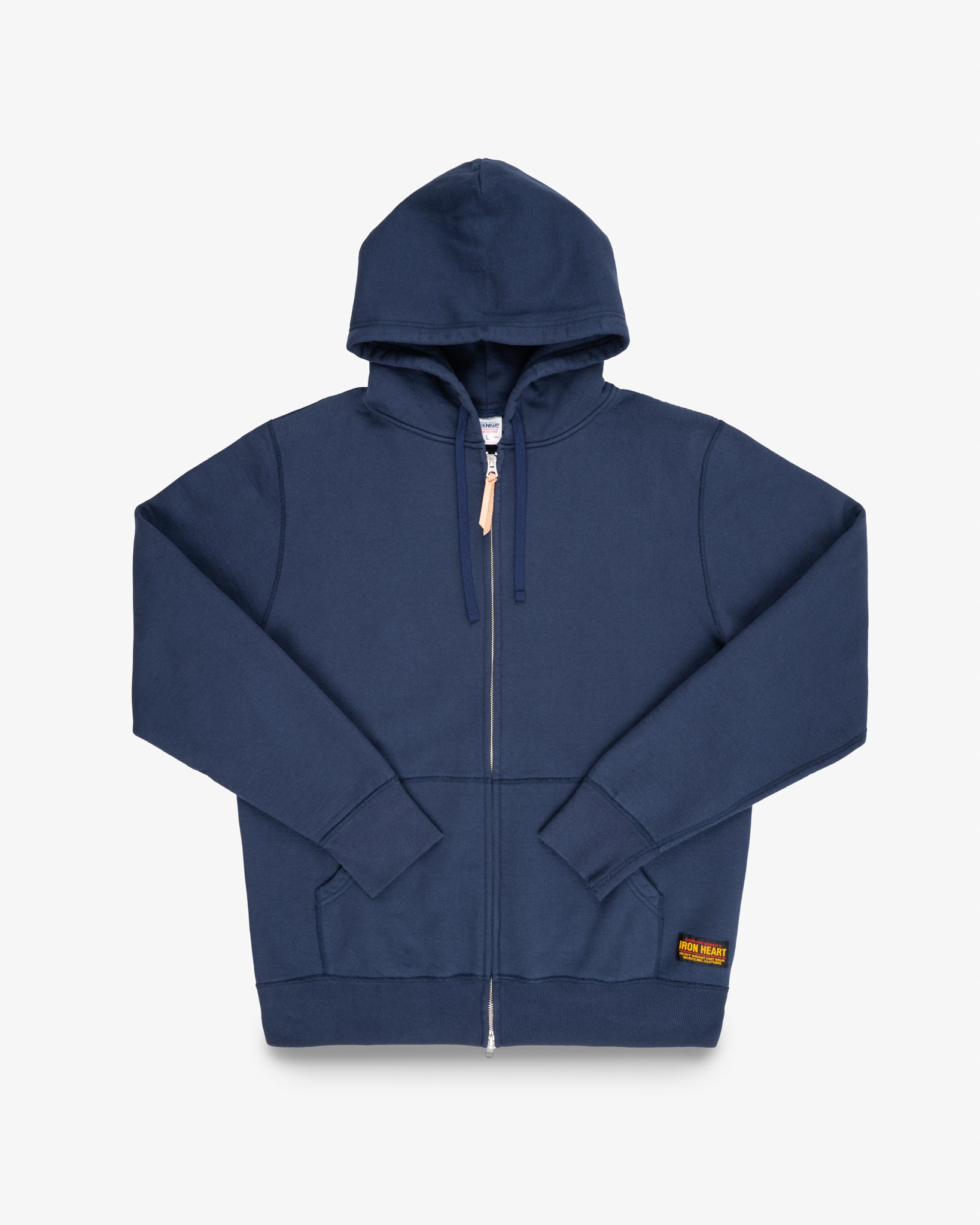 14oz Ultra Heavyweight Loopwheel Cotton Zip Up Hoodie - Navy