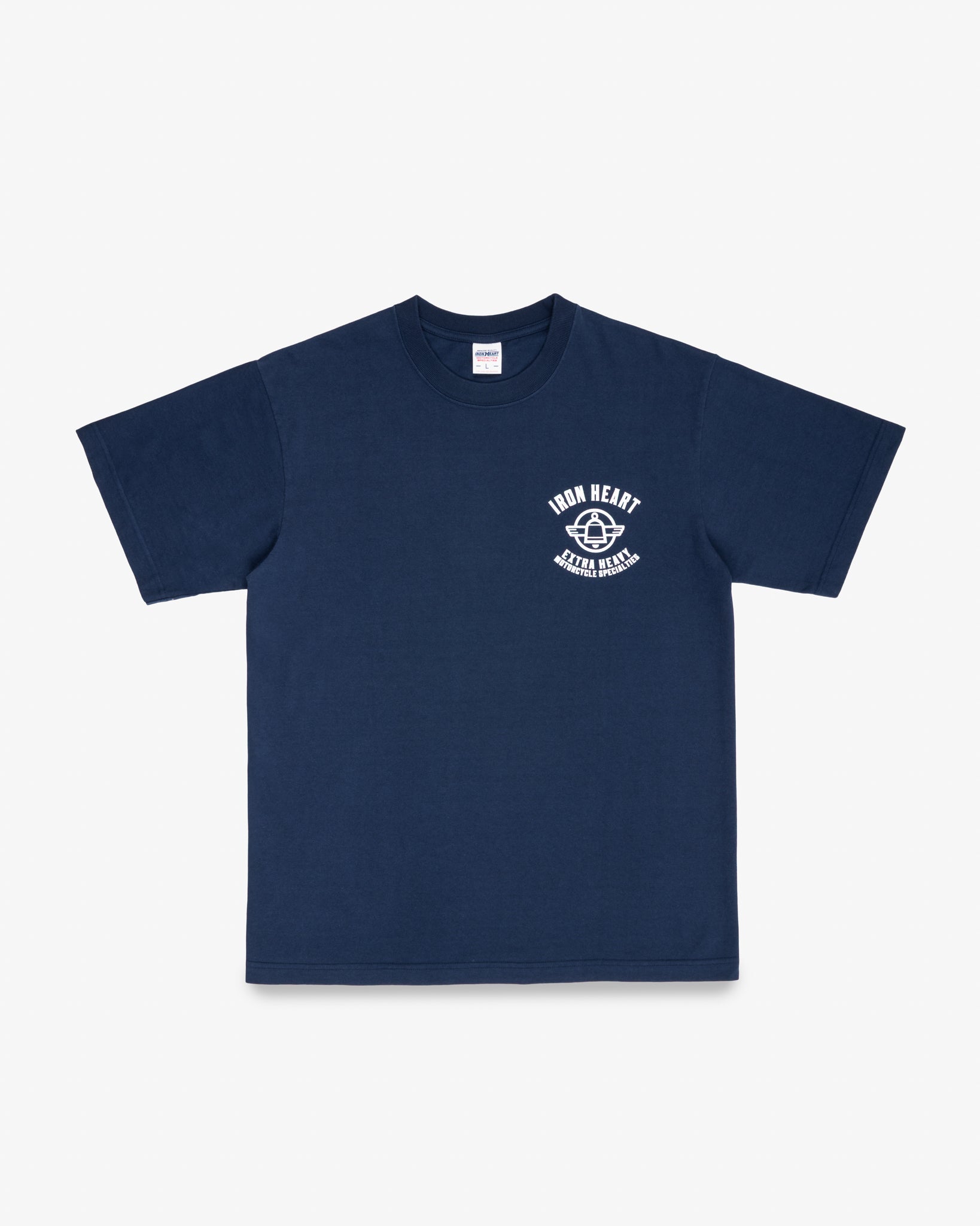 7.5oz Printed Loopwheel Crew Neck T-Shirt - Navy Blue