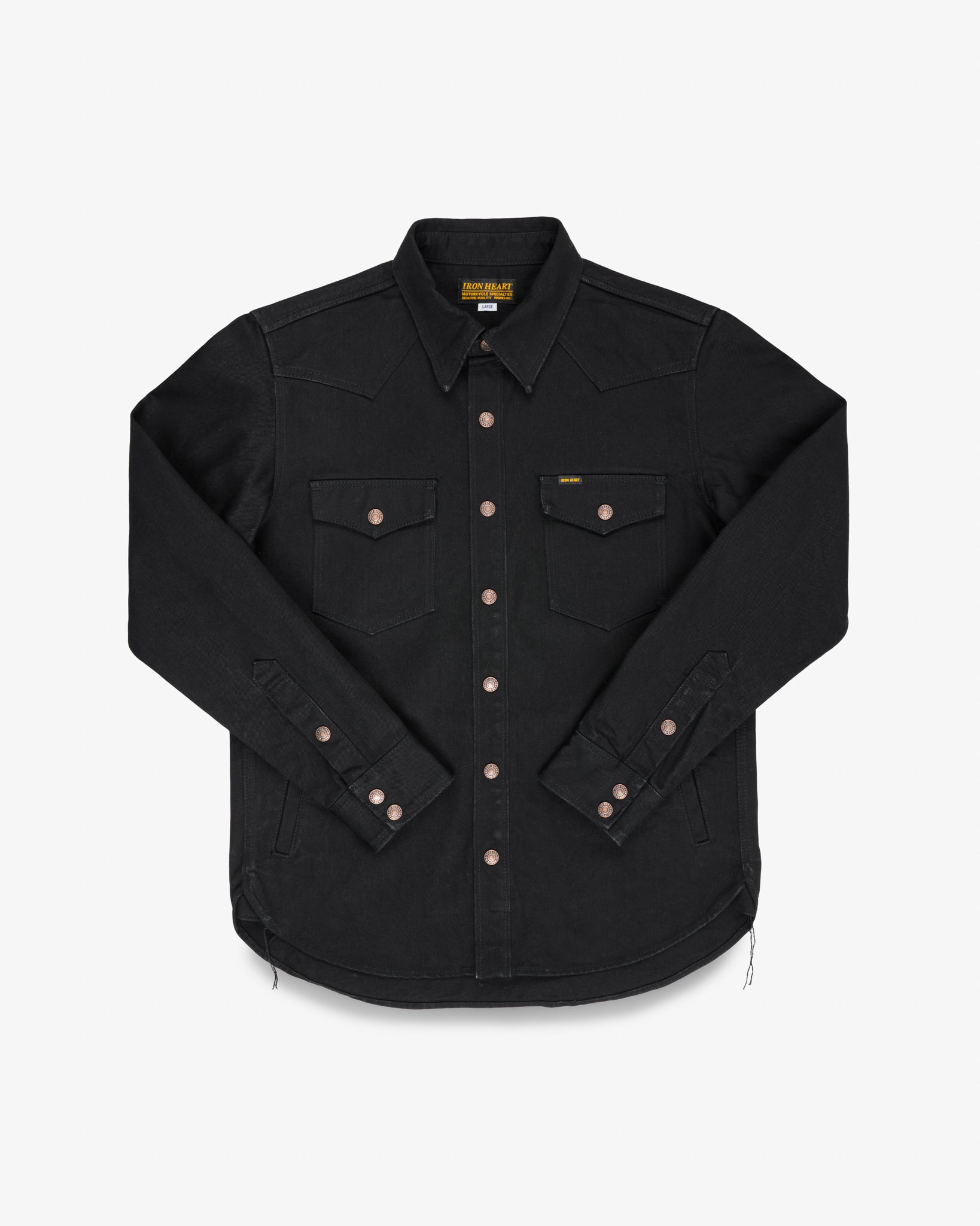 16oz Non-Selvedge Denim CPO Shirt - Superblack (Fades To Grey)