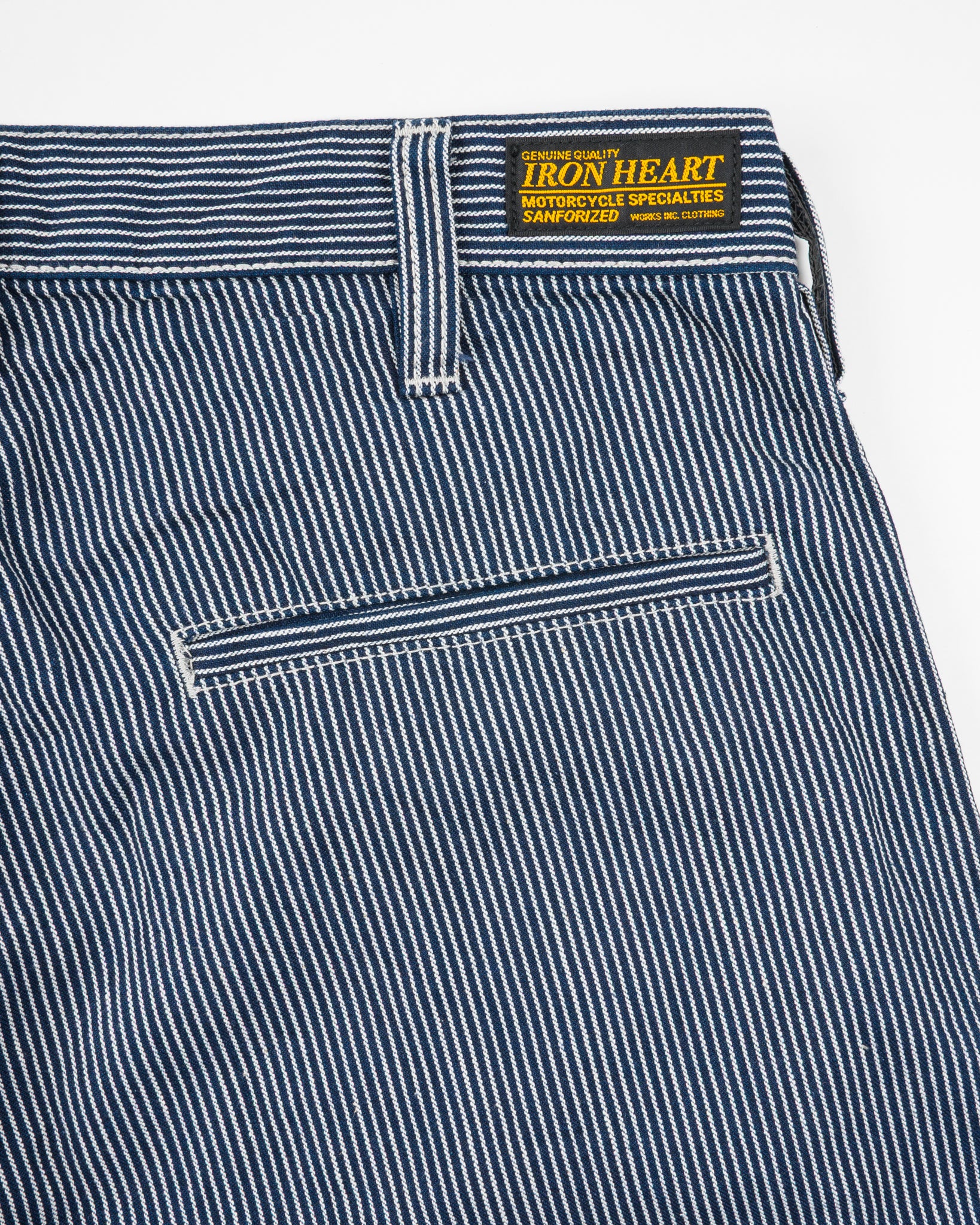 10.5oz Narrow Stripe Hickory Cargo Pants - Indigo – Iron Heart