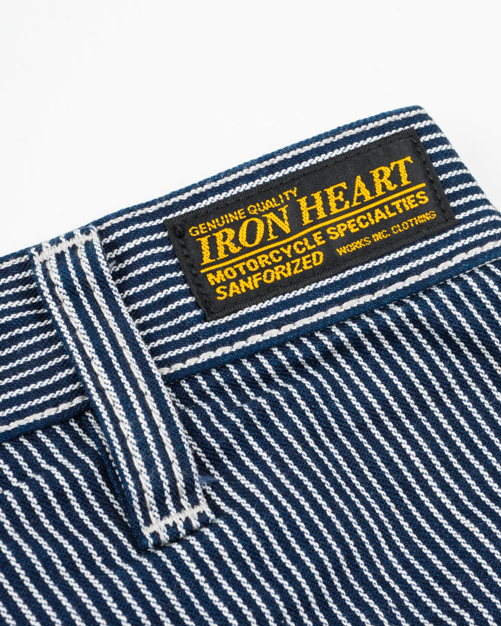 10.5oz Narrow Stripe Hickory Cargo Pants - Indigo – Iron Heart