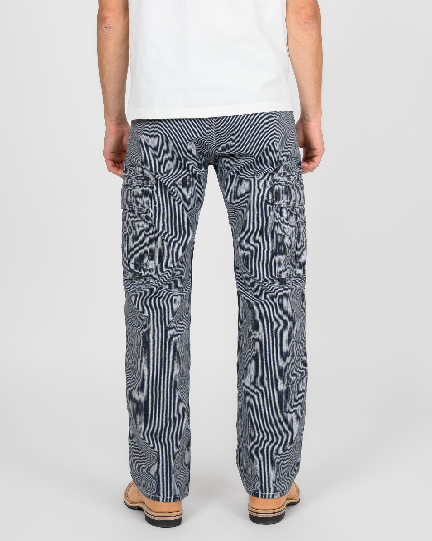 10.5oz Narrow Stripe Hickory Cargo Pants - Indigo – Iron Heart