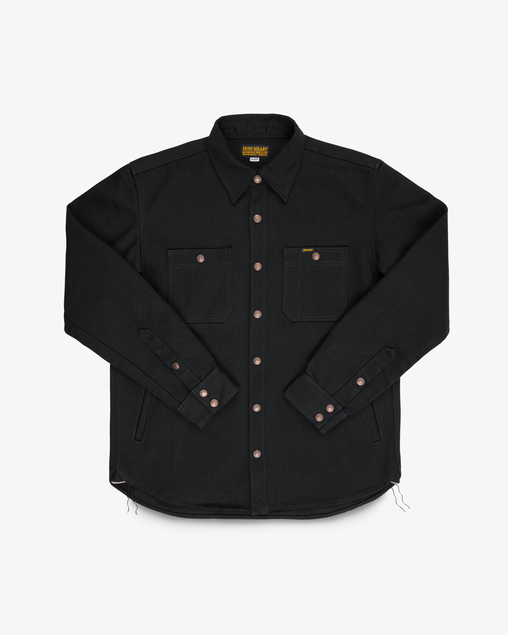 21oz Selvedge Denim CPO Work Shirt - "The UnTucked" - Superblack Non-Fade