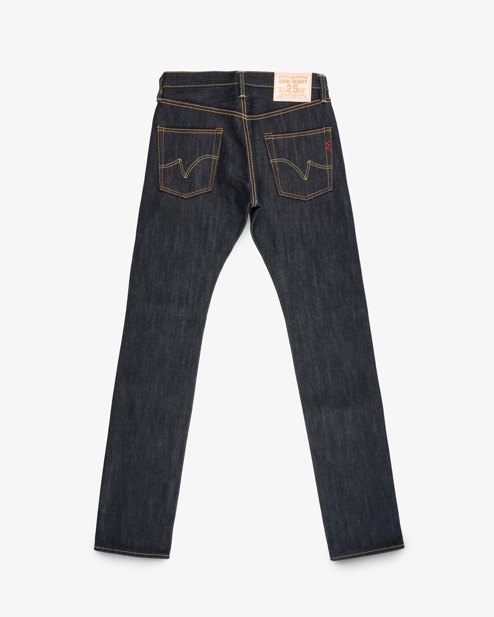 25oz Selvedge Denim Slim Tapered Cut Jeans - Indigo (IH-777-XHS) Tag 28, Hemmed to 32.0"