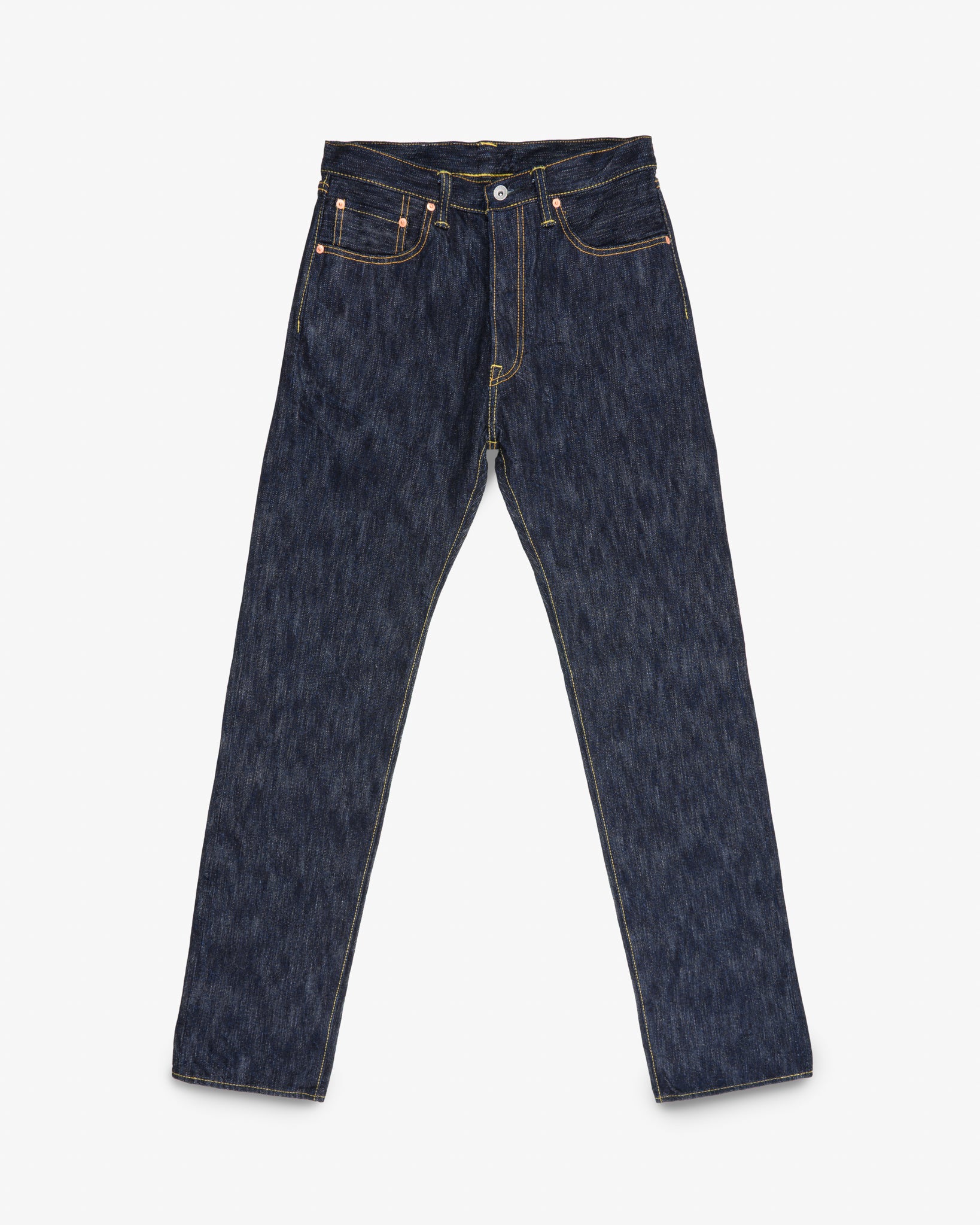 The Shop Vancouver x Iron Heart Collaboration 16oz Slubby Selvedge Denim "1955" Vintage Tapered Cut Jeans - Indigo