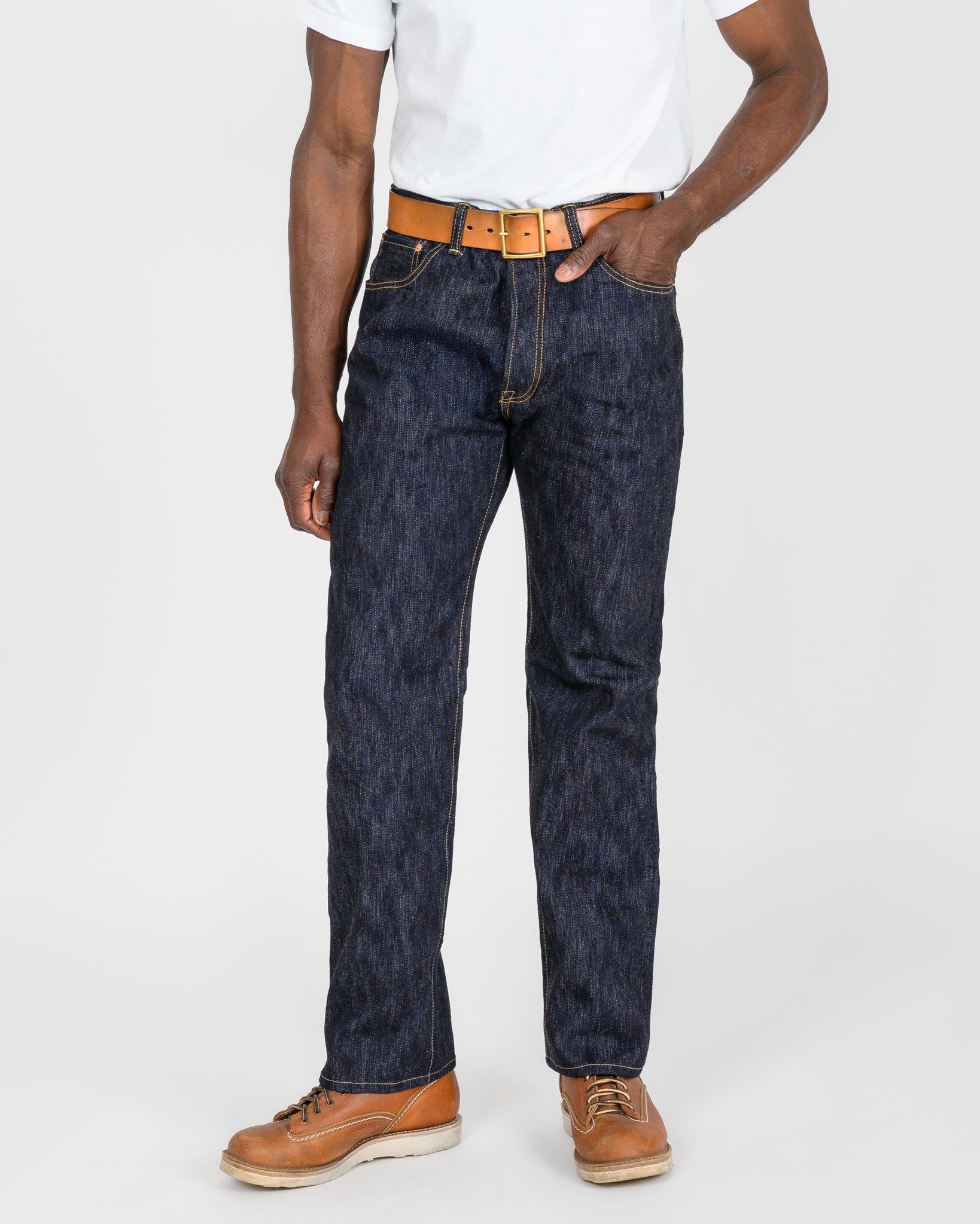 The Shop Vancouver x Iron Heart Collaboration 16oz Slubby Selvedge Denim "1955" Vintage Tapered Cut Jeans - Indigo