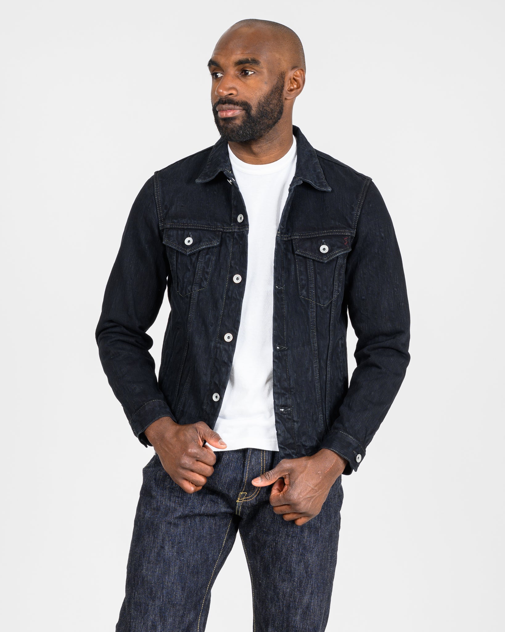 16oz Slubby Selvedge Denim Type III Jacket - Indigo Overdyed Black