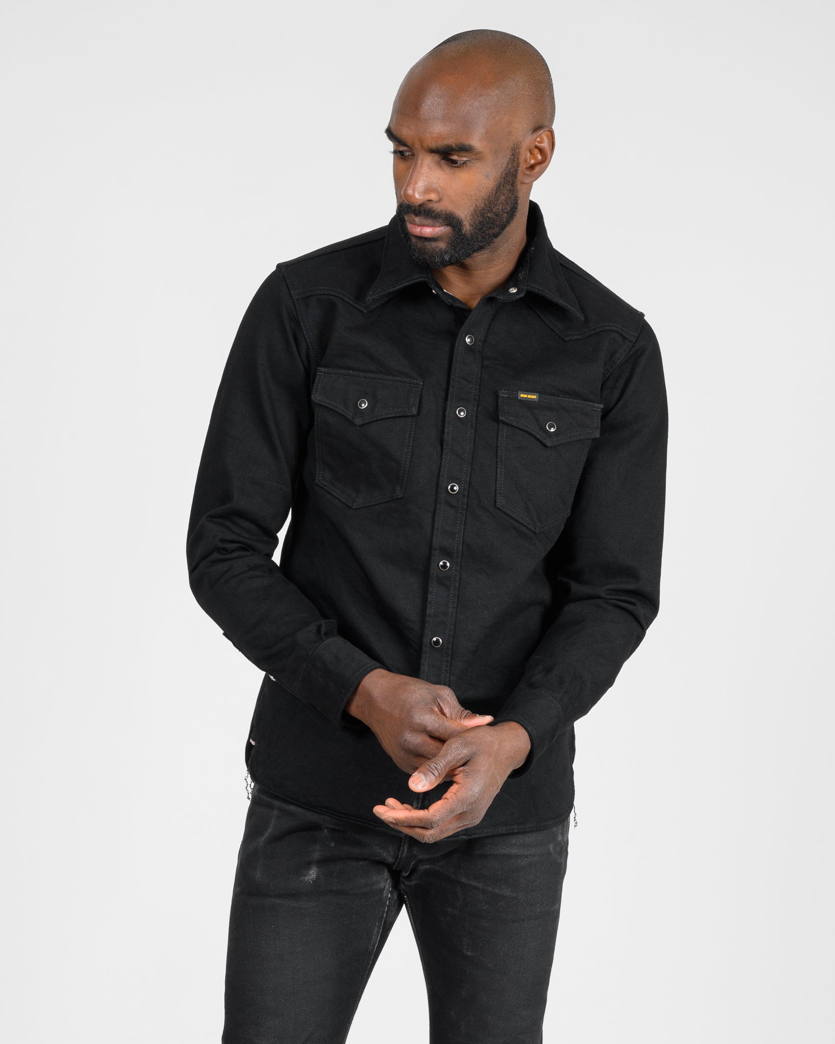 14oz Selvedge Denim Western Shirt Black/Black
