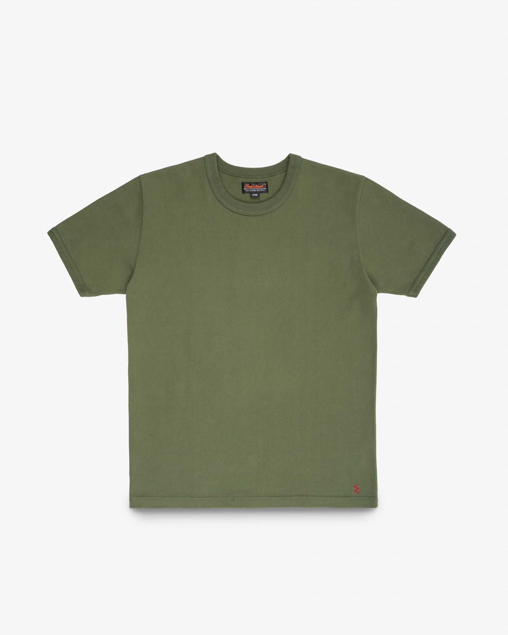 11oz Cotton Knit Crew Neck T-Shirt - Olive