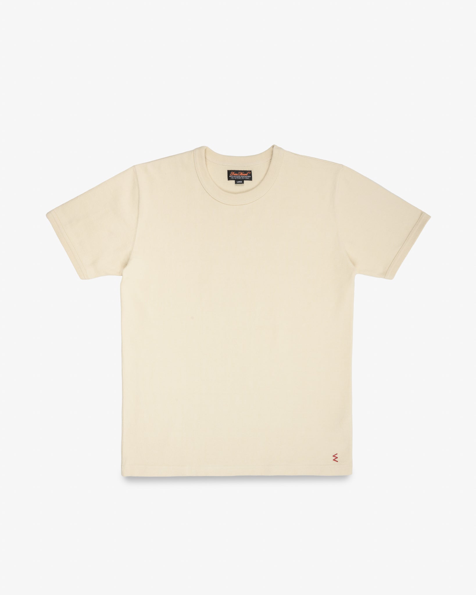 11oz Cotton Knit Crew Neck T-Shirt - Cream