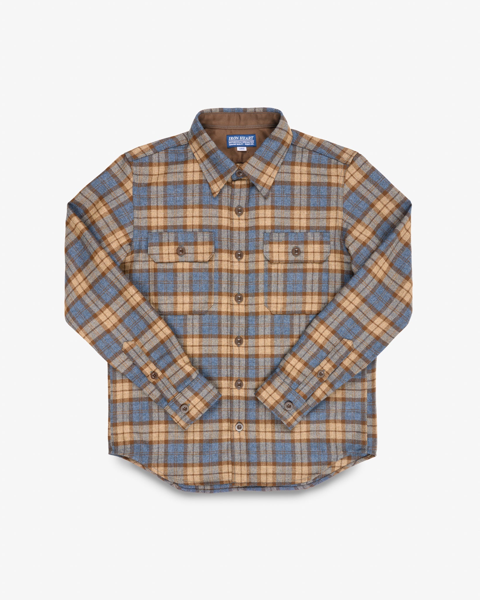 14oz Fox Brothers® Wool CPO Shirt - Tuscan Brown Check Twill Flannel