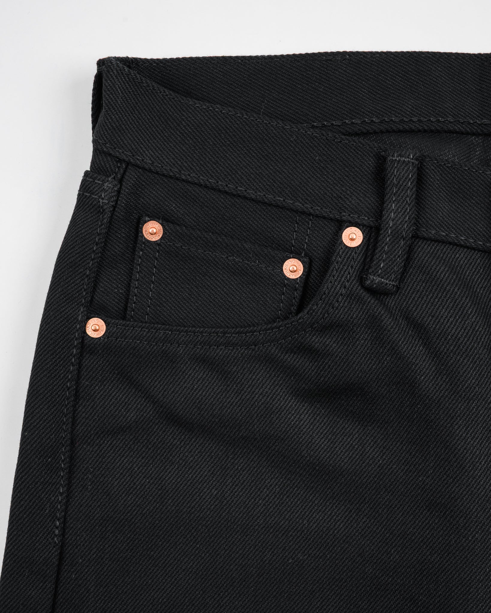 21oz Selvedge Denim Slim Tapered Cut Jeans - Superblack Non-Fade