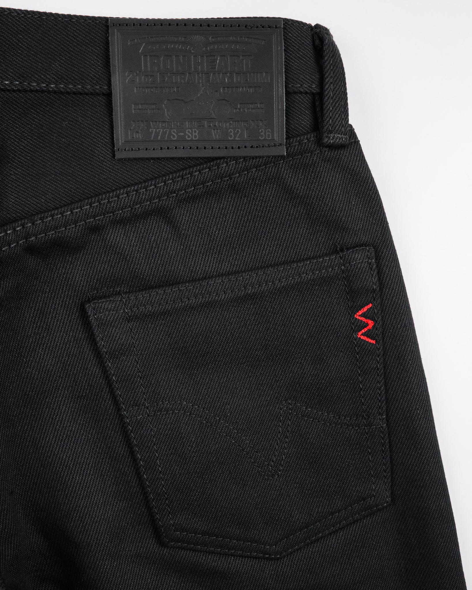 21oz Selvedge Denim Slim Tapered Cut Jeans - Superblack Non-Fade