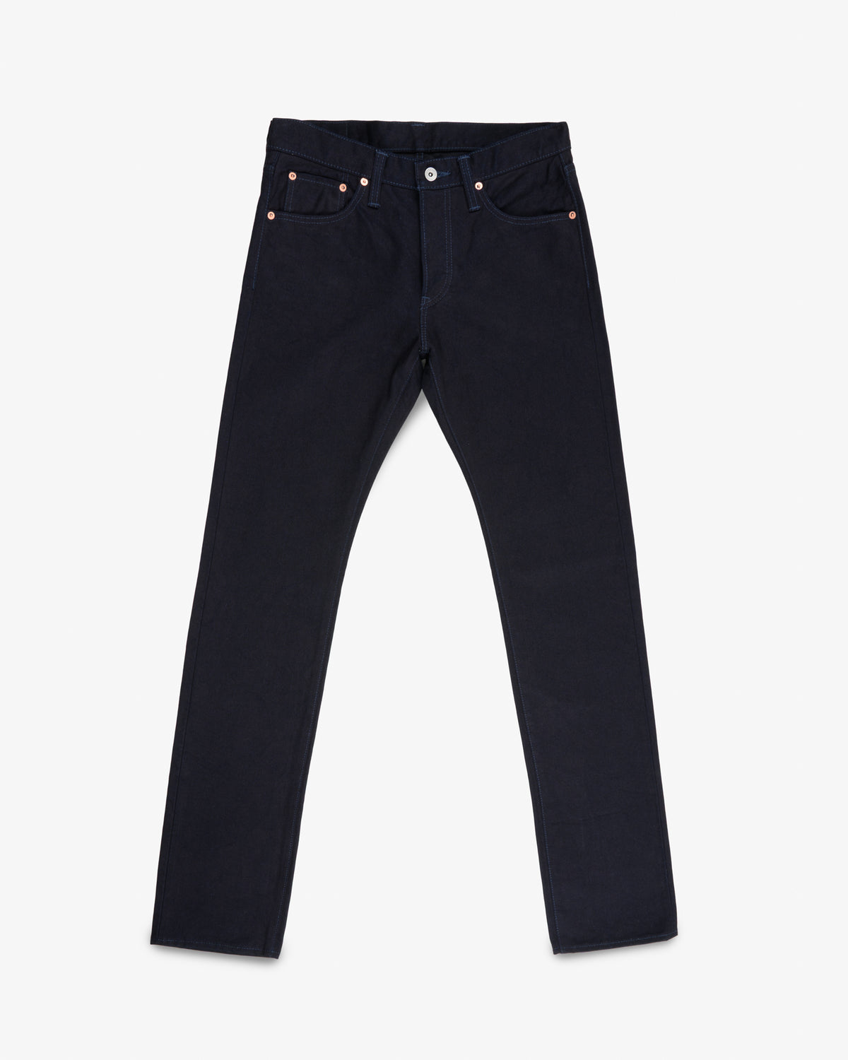 Selvedge Denim Slim Tapered Cut Jeans Indigo Black