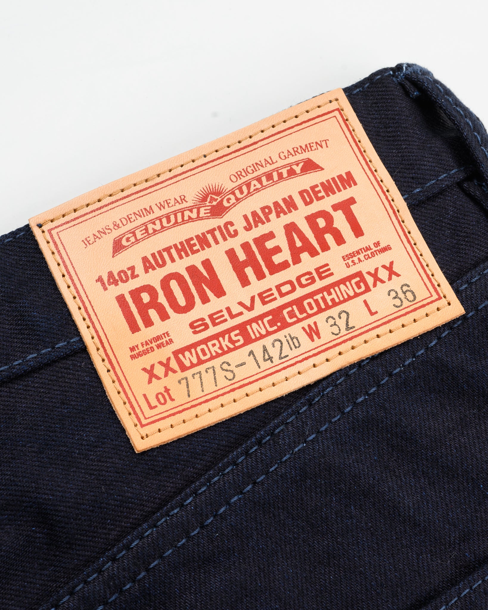 14oz Selvedge Denim Slim Tapered Cut Jeans - Indigo/Black – Iron Heart