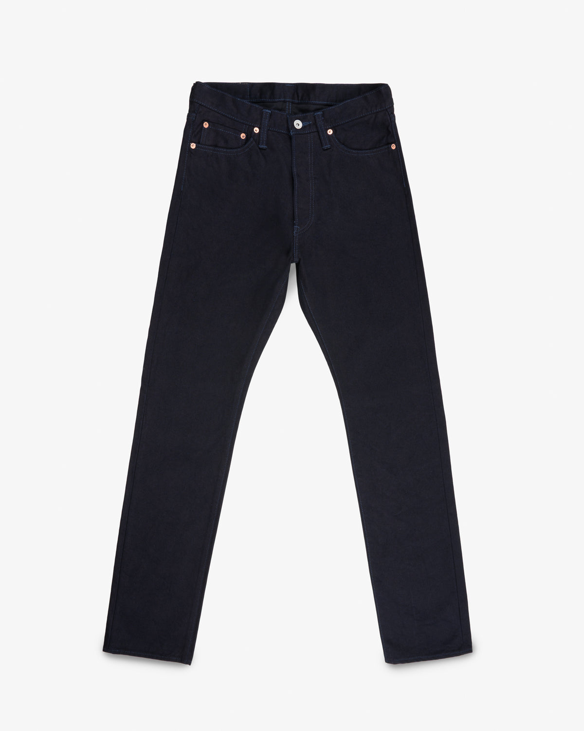 Selvedge Denim Relaxed Tapered Cut Jeans Indigo Black