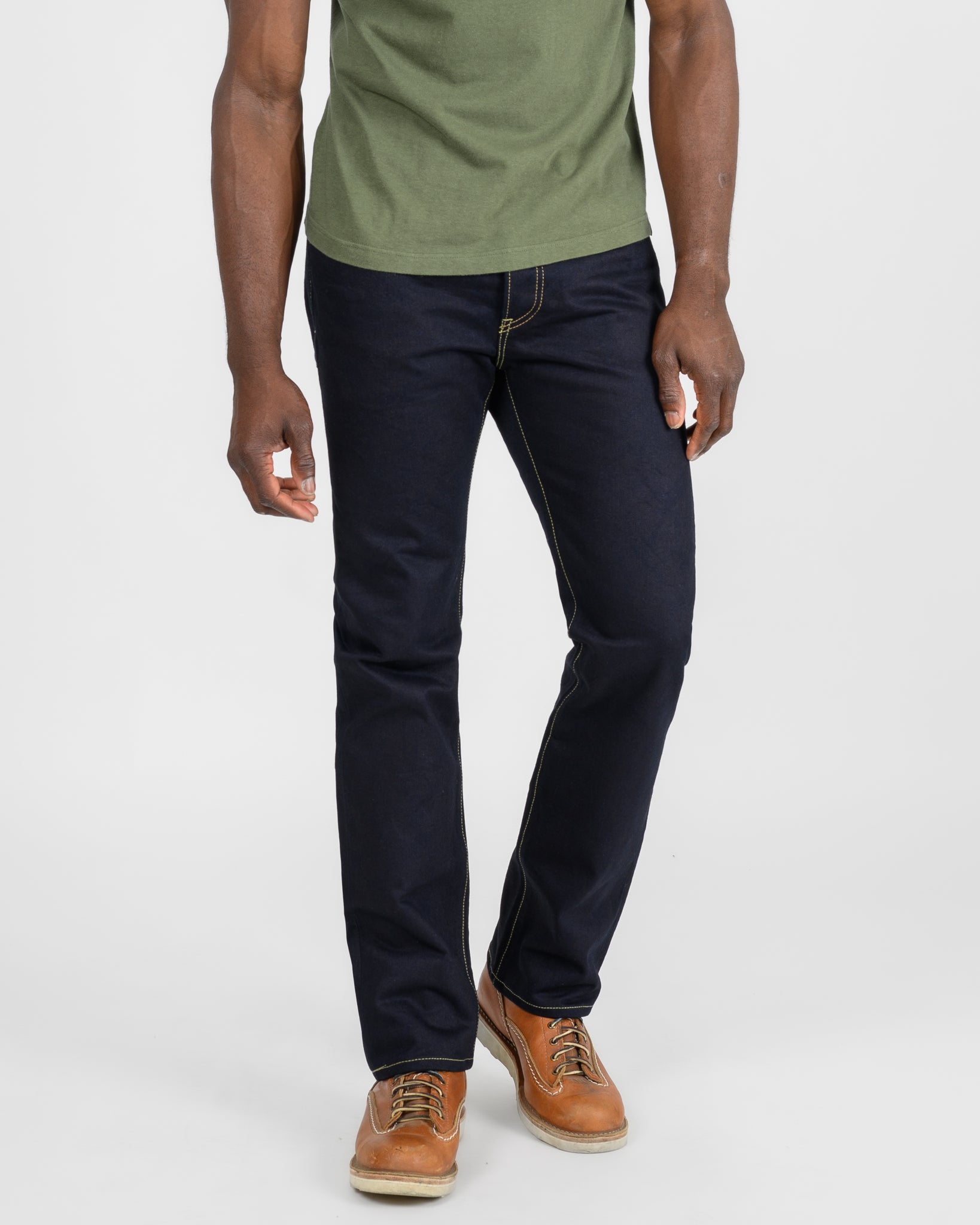 14oz Selvedge Denim Slim Straight Cut Jeans - Indigo/Black – Iron
