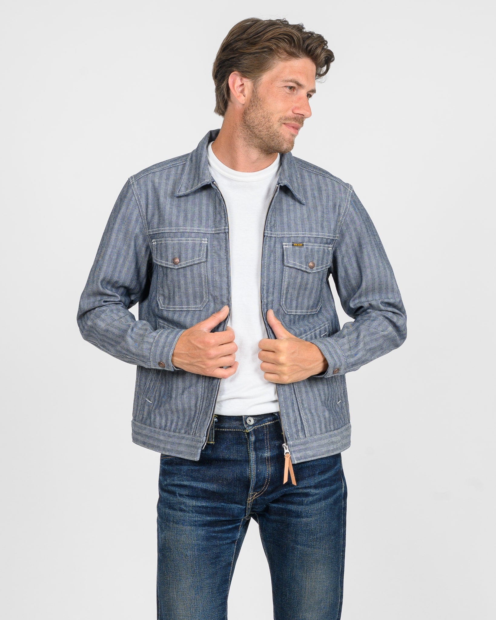 10.5oz Herringbone Work Jacket - Indigo
