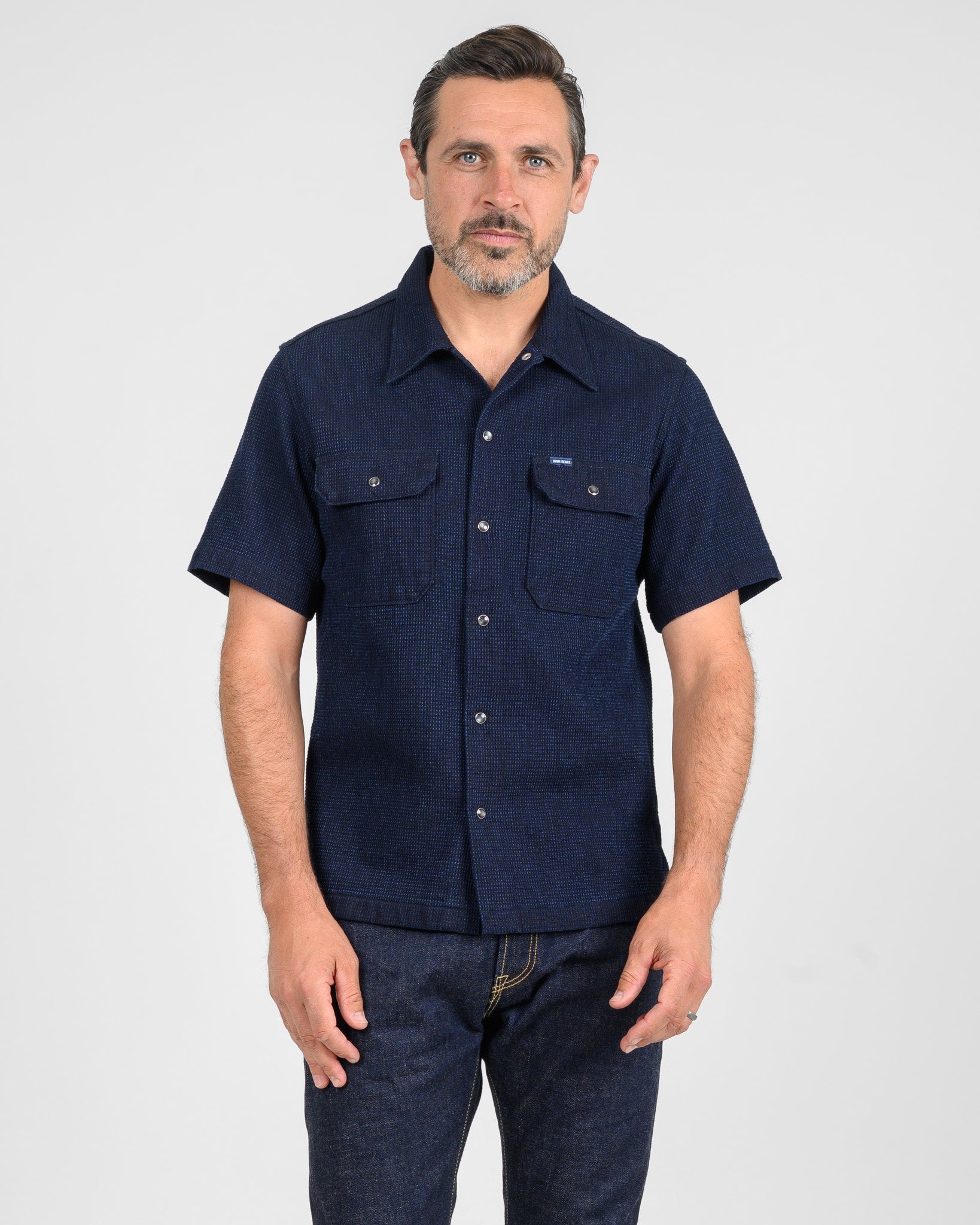 10oz Dobby Cloth Short Sleeve Mechanic Shirt - Indigo