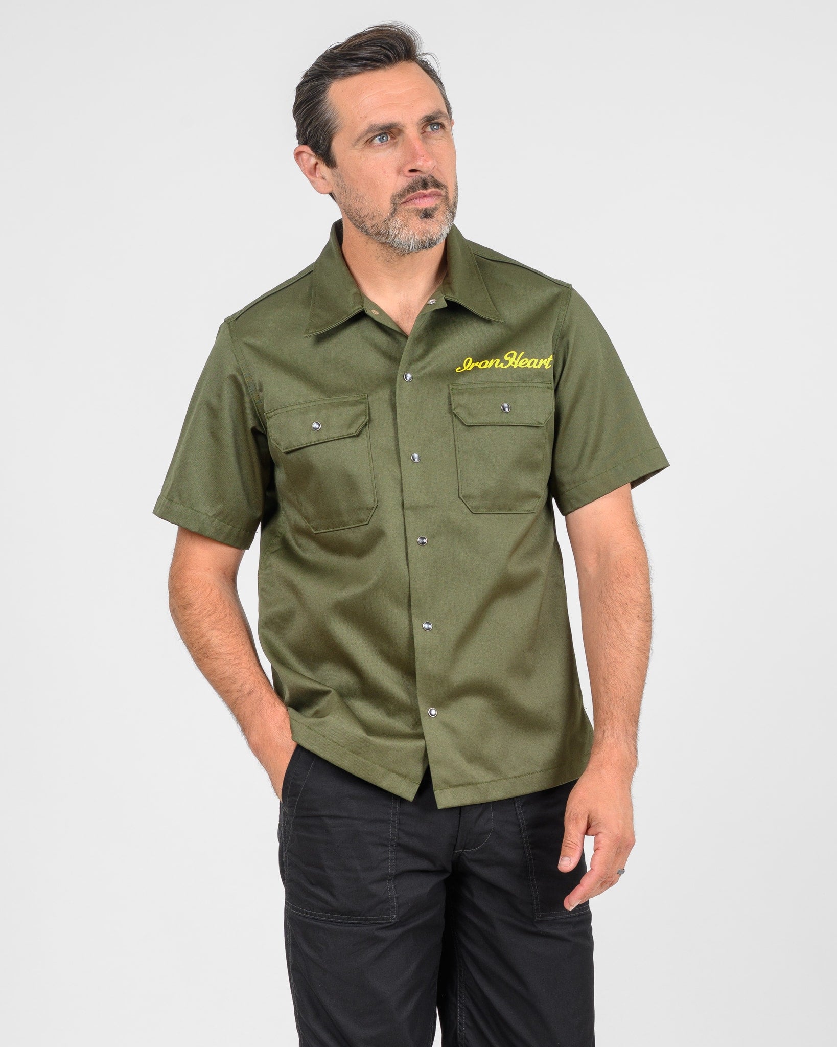 9.6oz T/C Short Sleeved Mechanic Shirt - Olive Drab Green