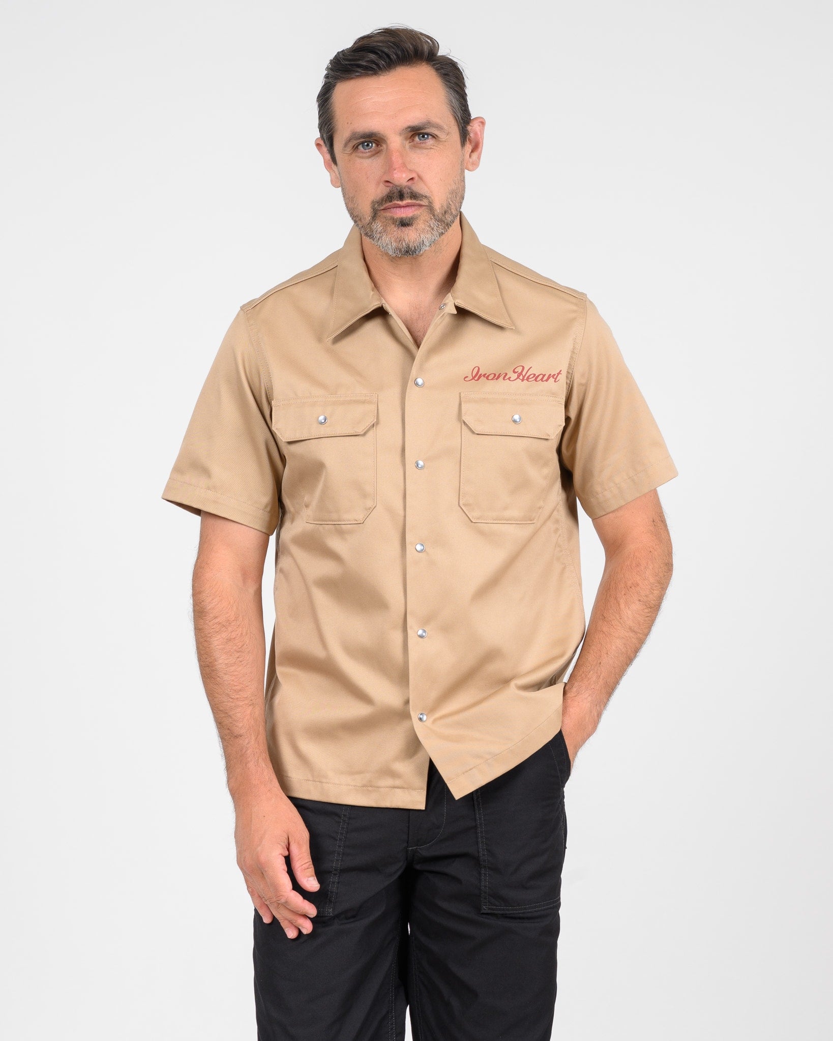 9.6oz T/C Short Sleeved Mechanic Shirt - Khaki