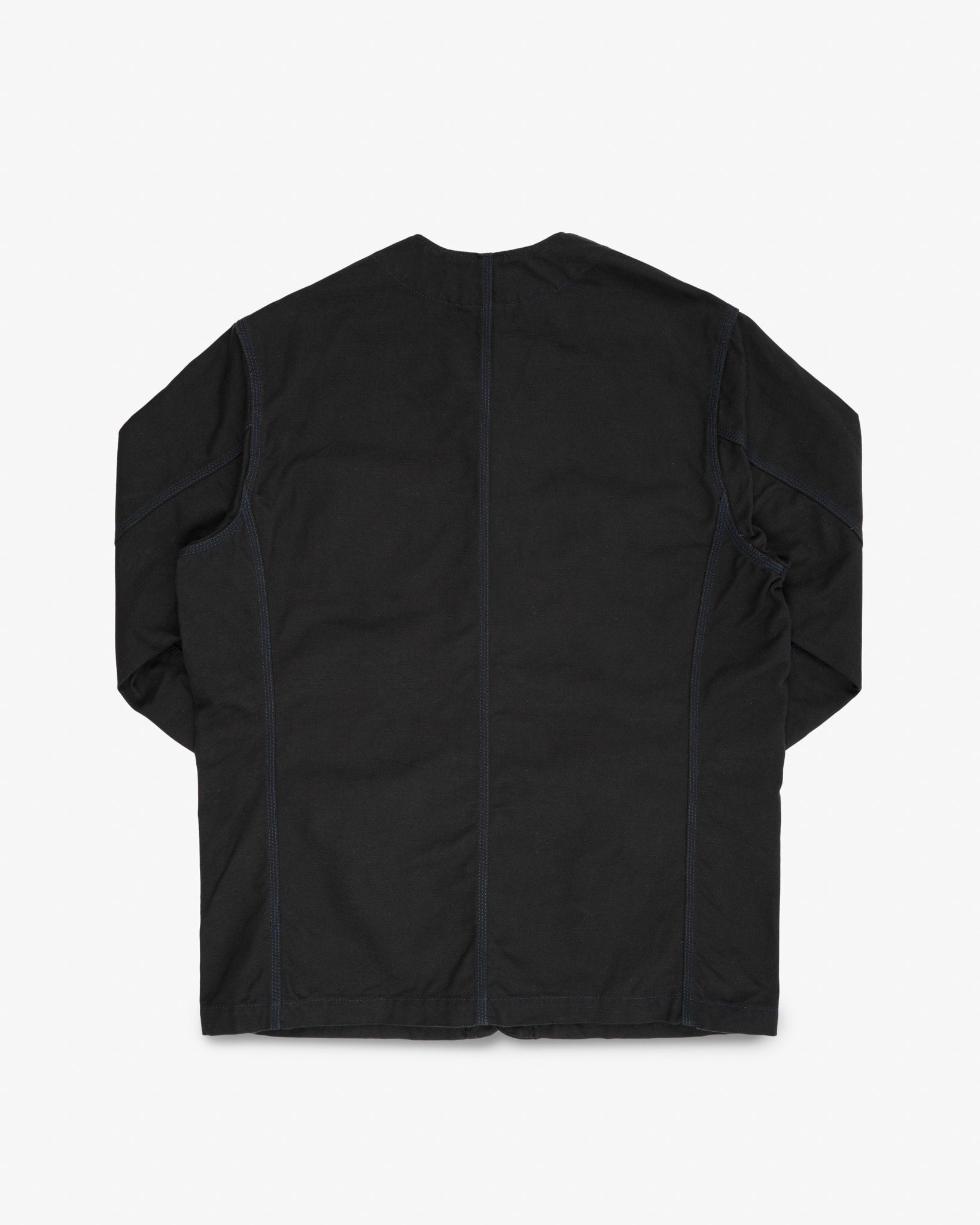 13.5oz Duck Collarless Chore Jacket - Black (IHJ-159-BLK) Size Large