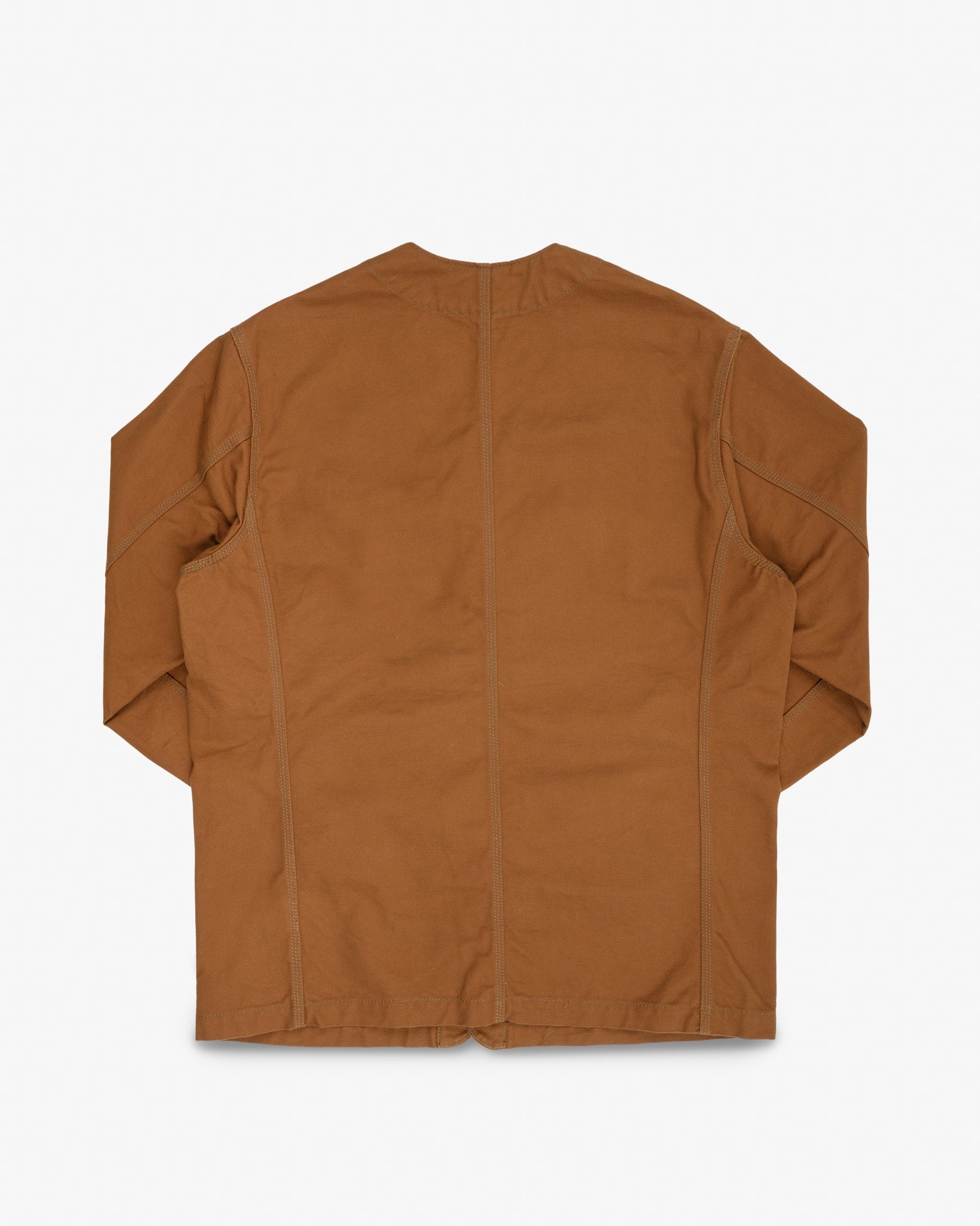 13.5oz Duck Collarless Chore Jacket - Brown (IHJ-159-BRN) Size Large