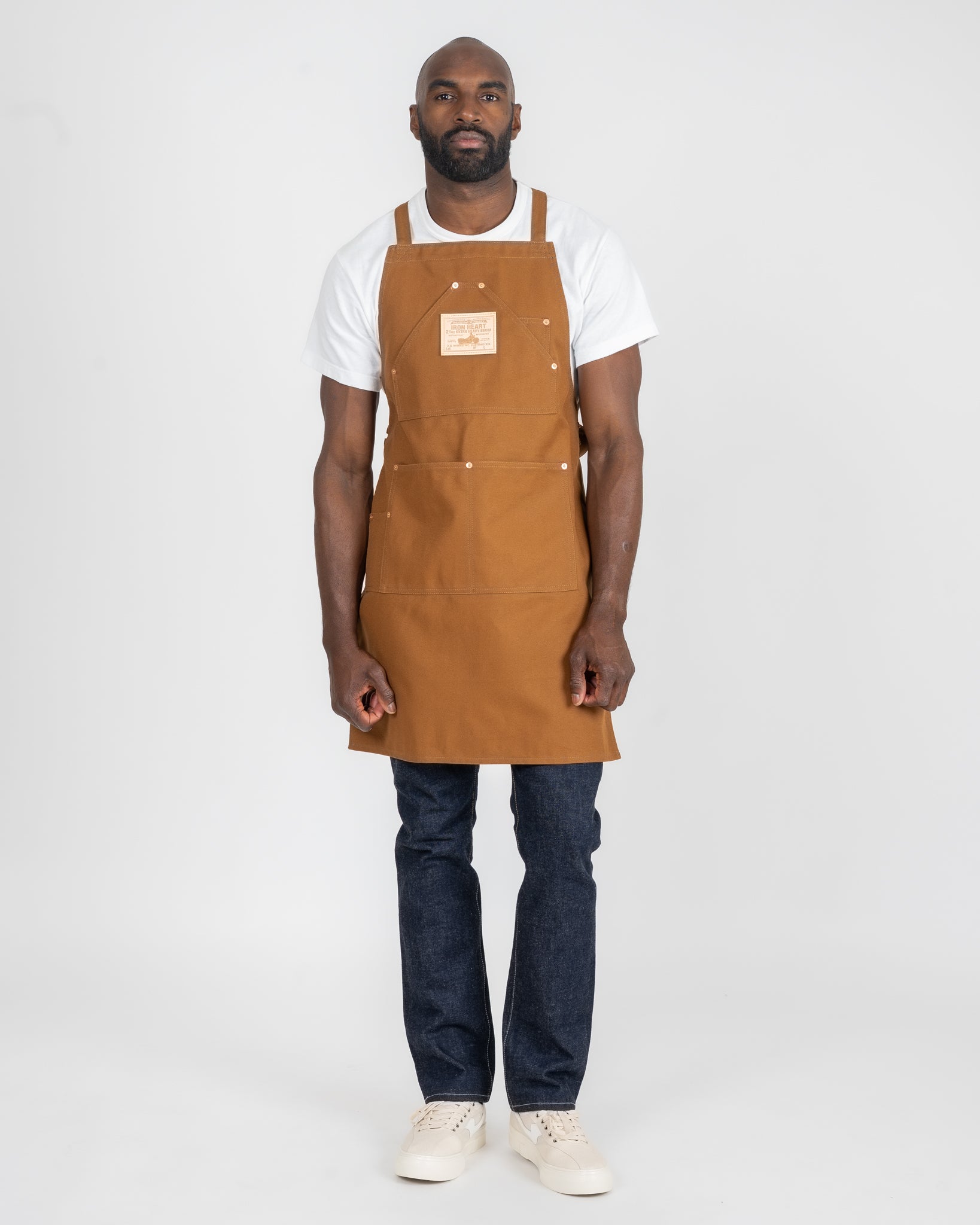 トップス papier apron brown Iron Heart 17oz Brown Duck Work Apron
