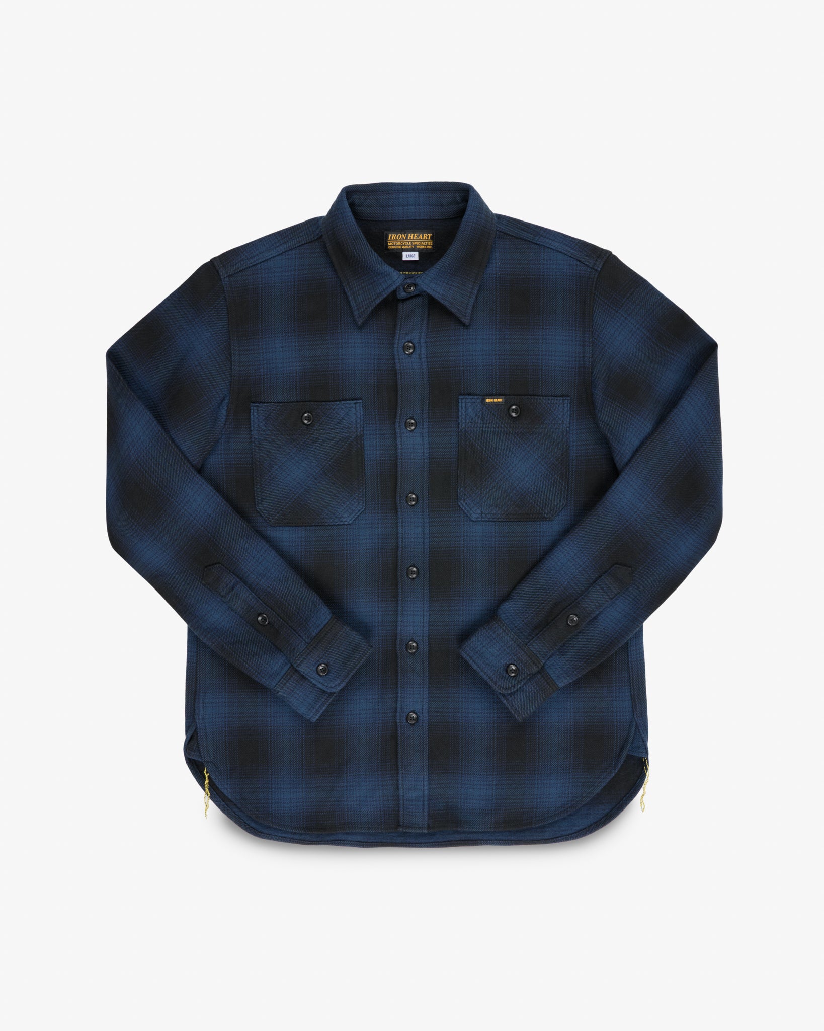 Ultra Heavy Flannel Ombré Check Work Shirt - Navy/Black