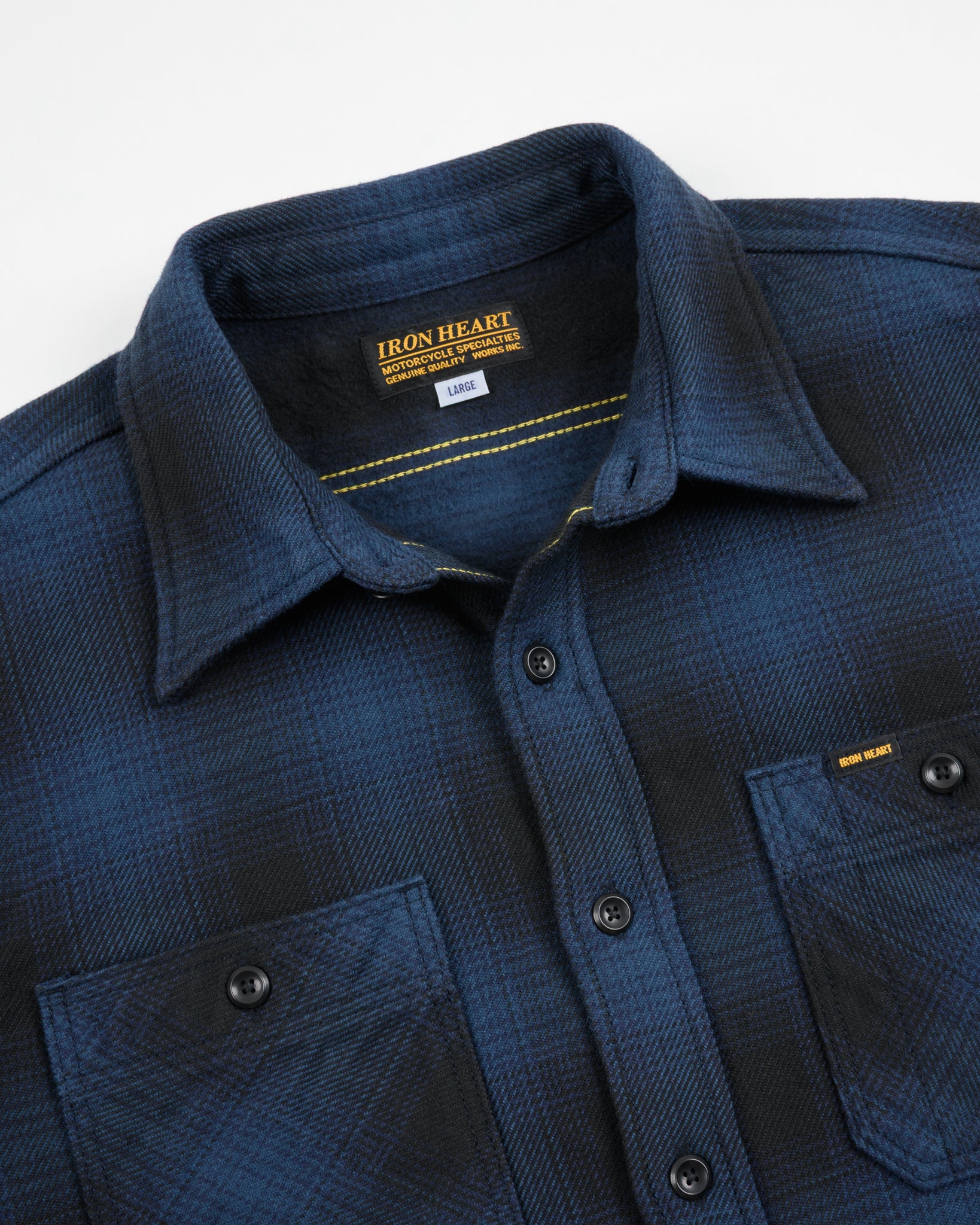 Iron Heart Japanese Ultra Heavy Flannel Ombré Check Work Shirt