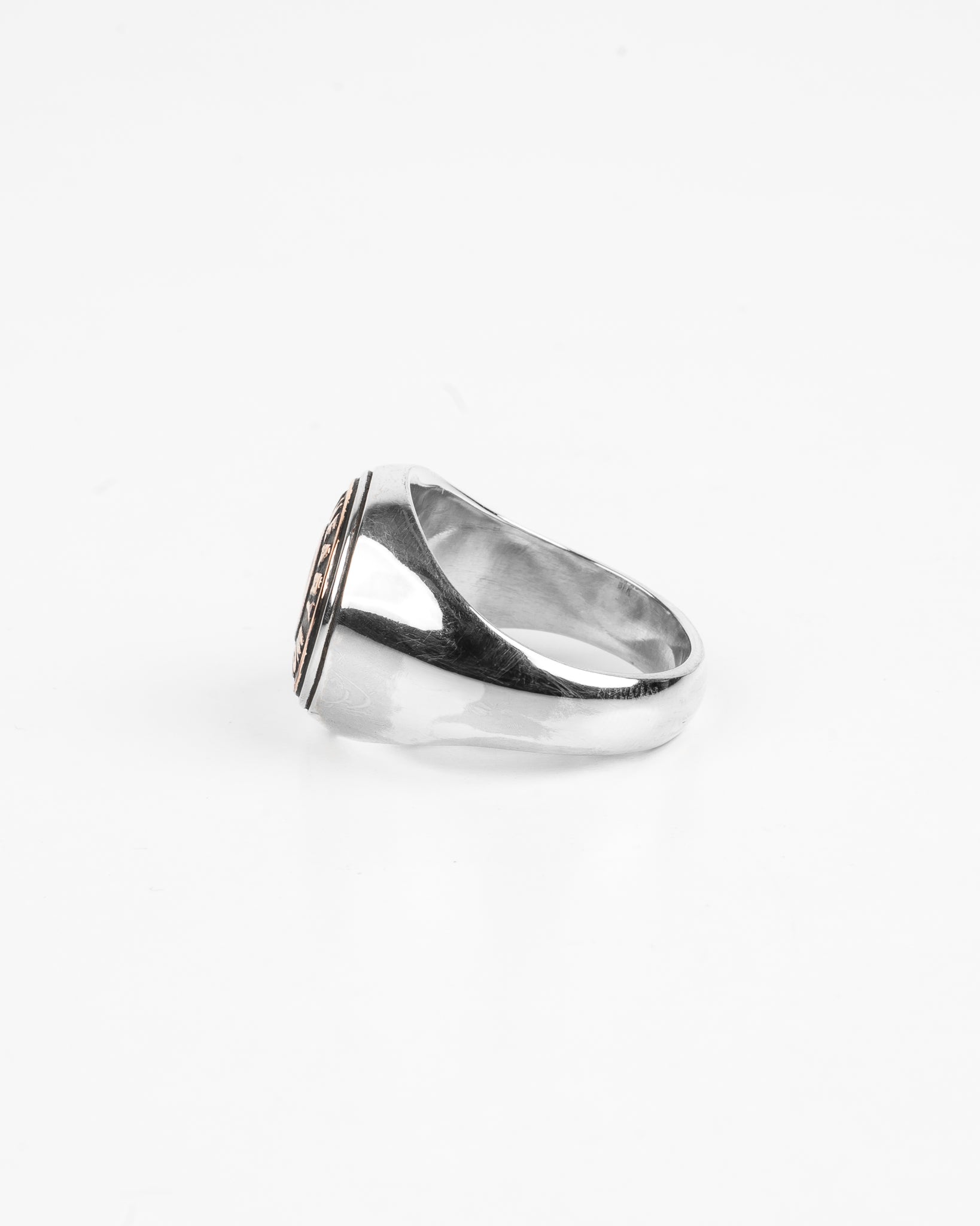 Iron Heart 0.925 Sterling Silver Button Ring